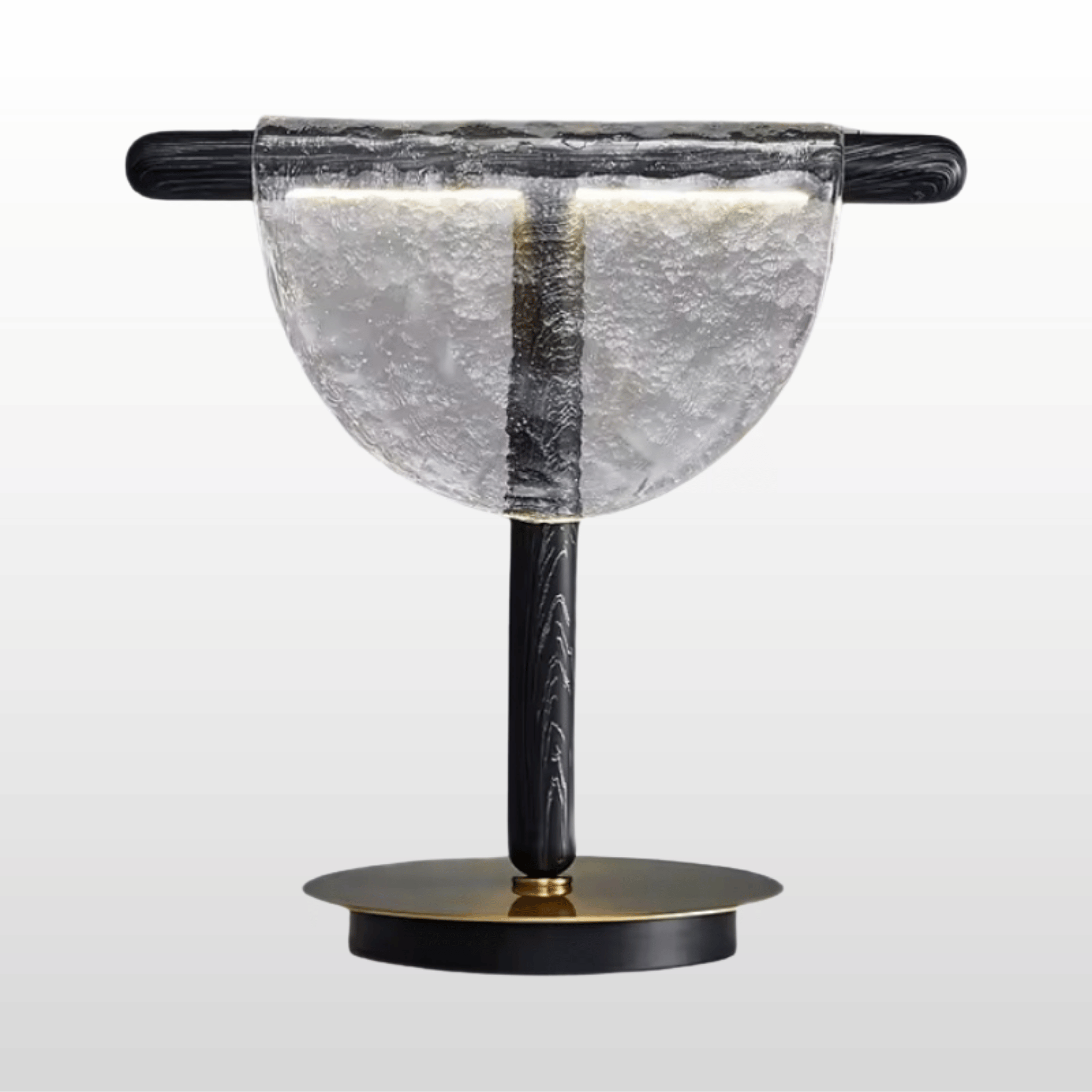 Amber Glass Half-Moon Table Lamp Touch LED Light, Lamps, Ambra Sculptural