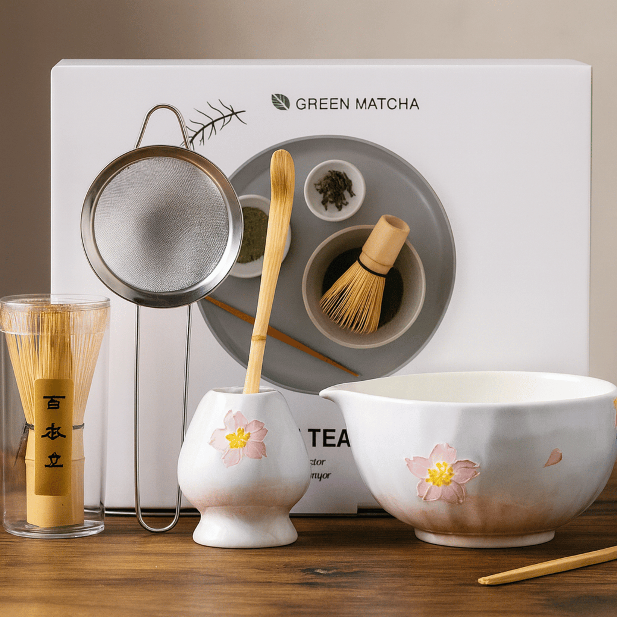 Cherry Blossom Matcha Ceremonial Set 5-Piece Kit, Tea Sets, Blomra