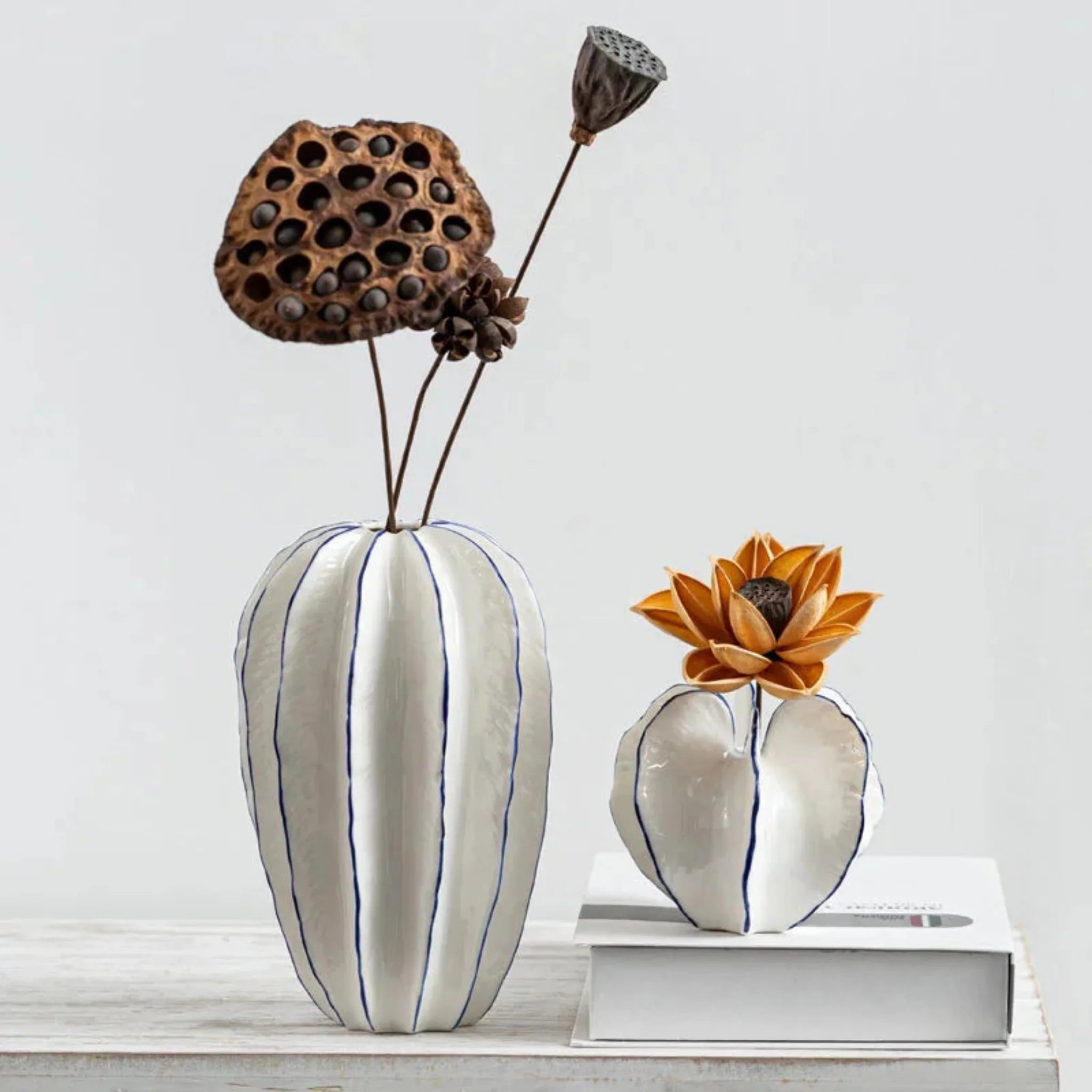 Blomra Sculptural Porcelain Vase for Nordic Decor, Vases, Handcrafted