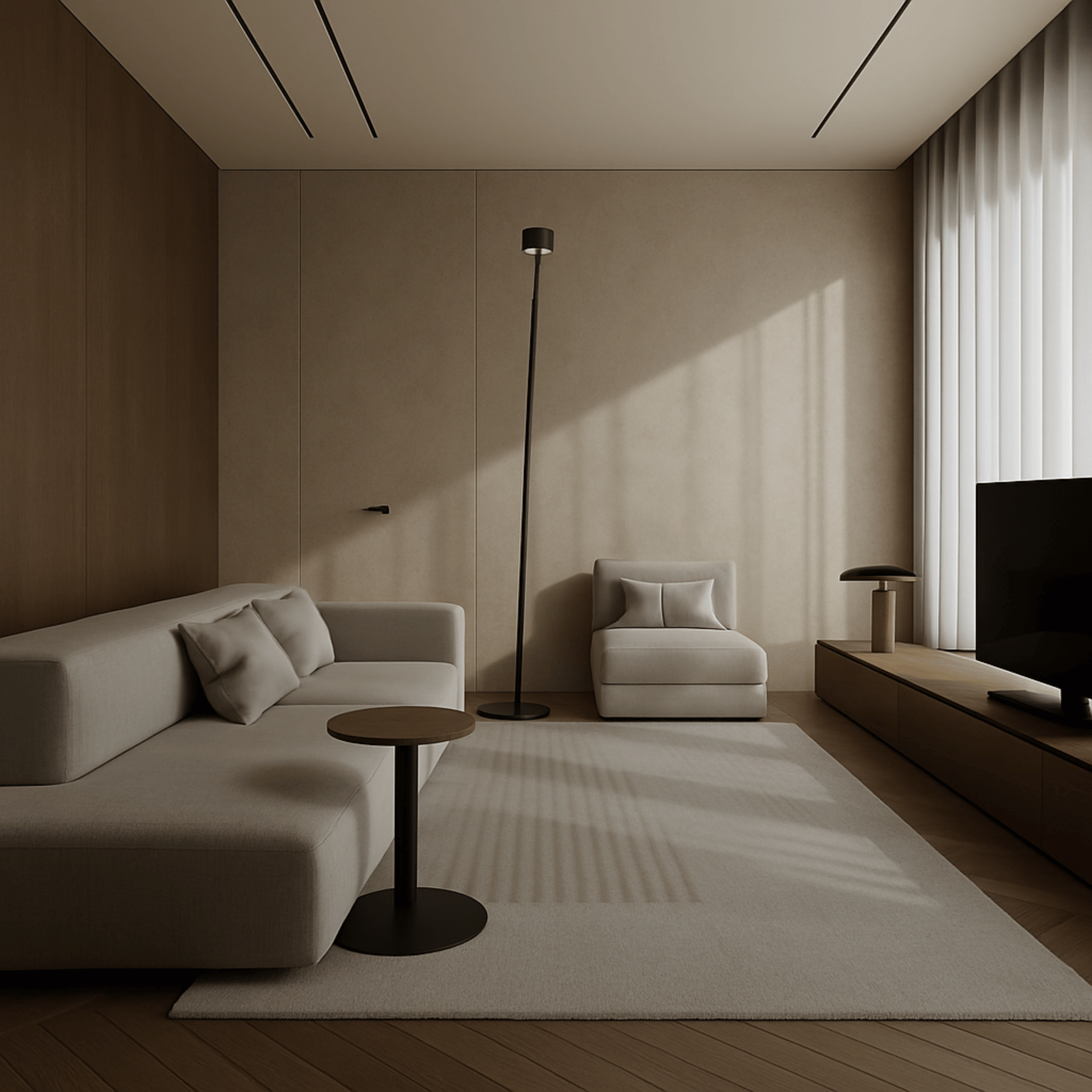 Bøyve Minimalist Arc Floor Lamp with Tricolor LED, 102’’, Lamps, Matte Black