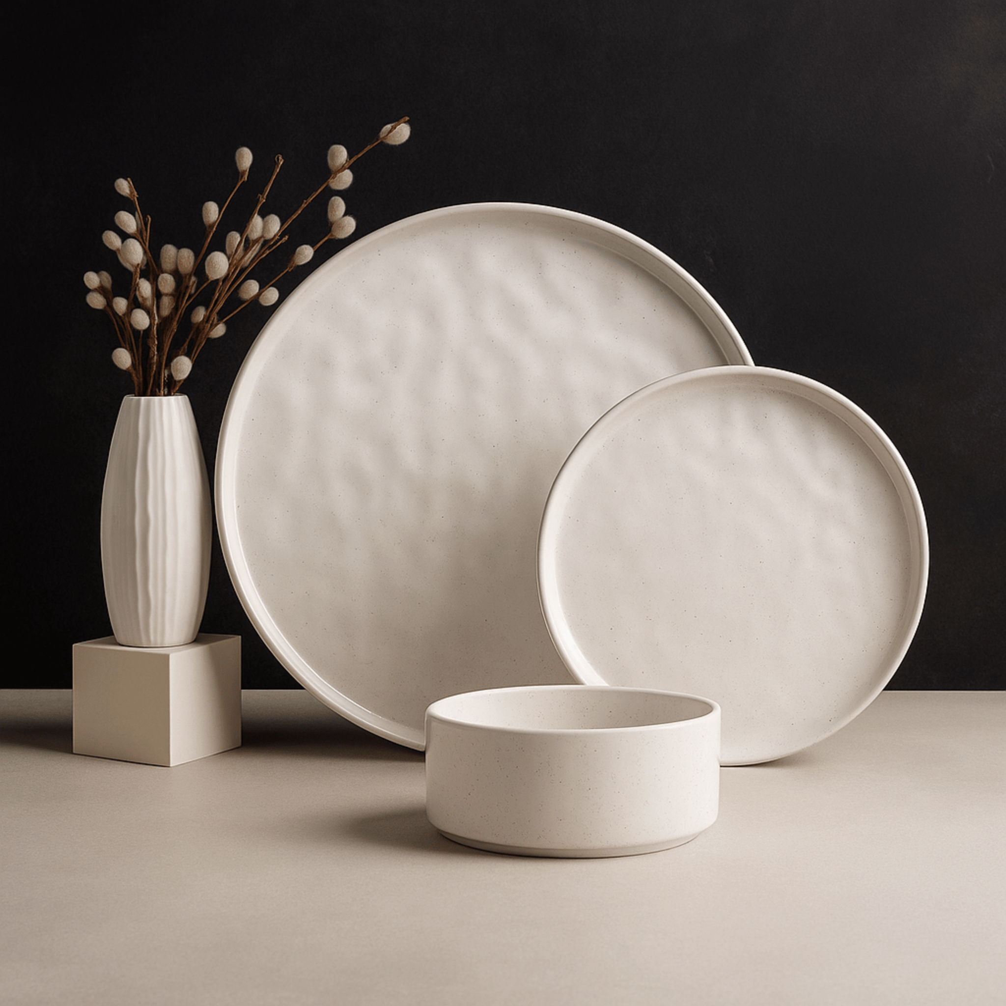 18-Piece Speckled Stoneware Dinnerware Set Nordic, Sets, Bylgja Ripple Glaze