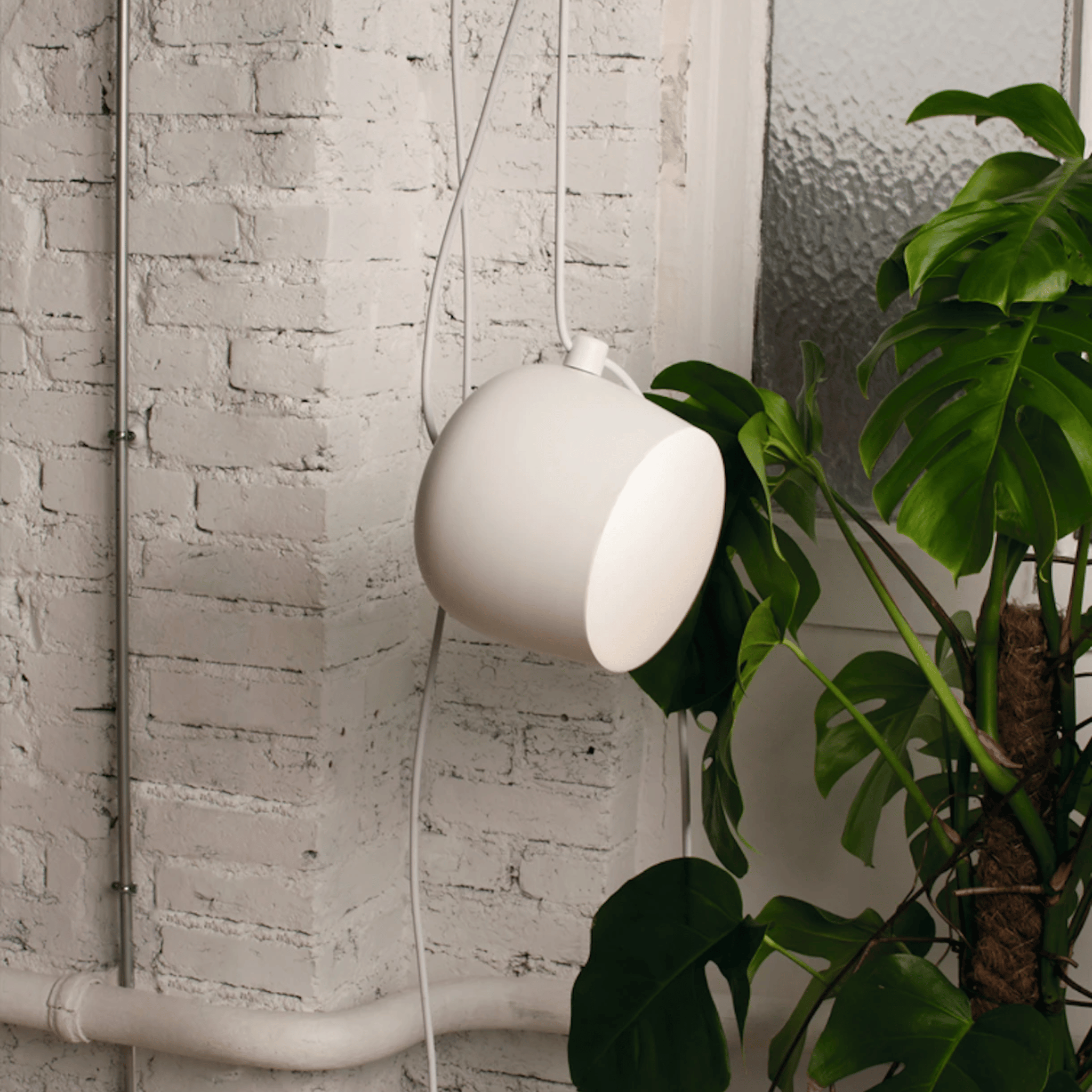 White Drum Pendant Light Industrial Nordic Design, 1 head, Ceiling Fixtures, Driva Modern Aluminum