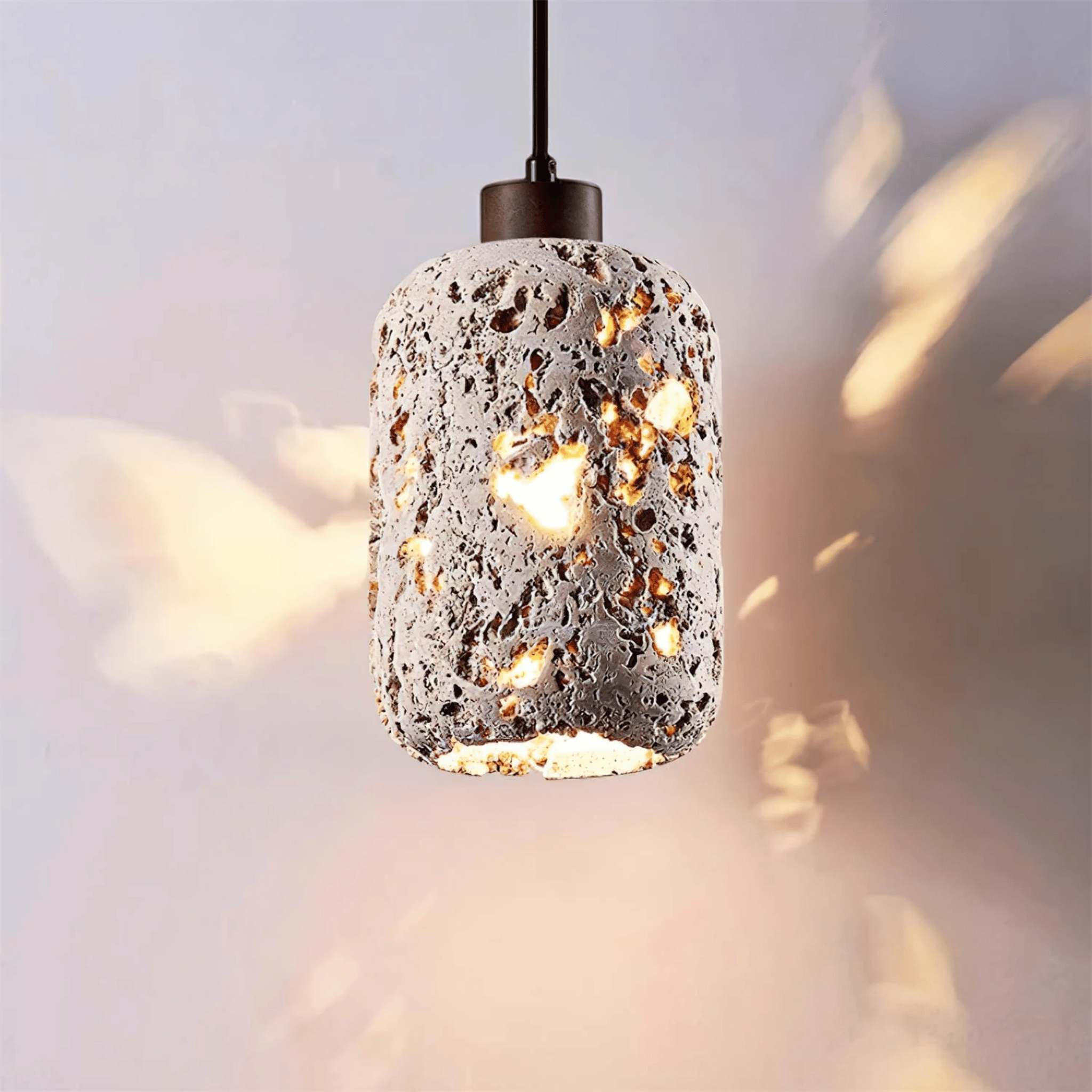 Fjella Travertine Pendant Light for Nordic Homes, Ceiling Fixtures, Stone Japandi