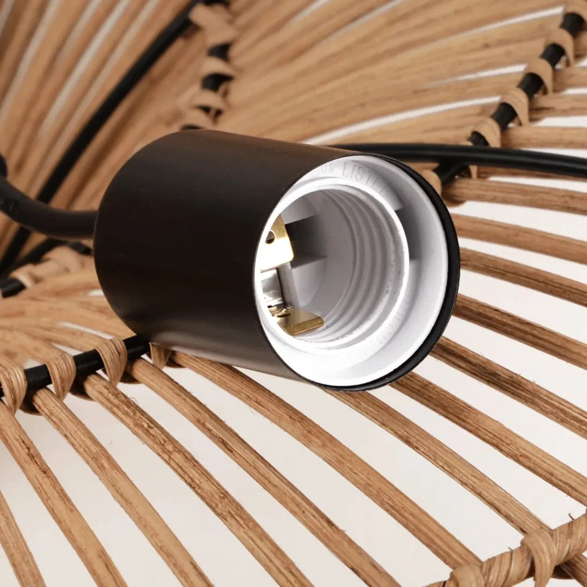 Handmade Rattan Pendant Light Nordic Wicker Lamp, Ceiling Fixtures, Fletta Warm Glow