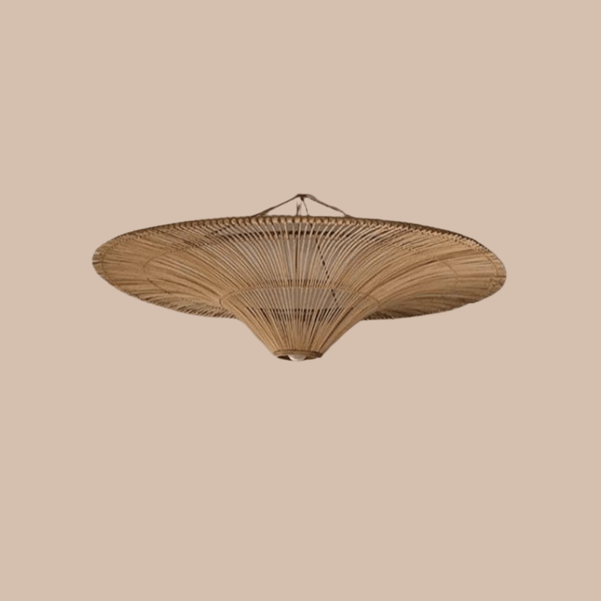 Fletta Rattan Pendant Light – Nordic Woven Design, Ceiling Fixtures, Handwoven 24 Inch
