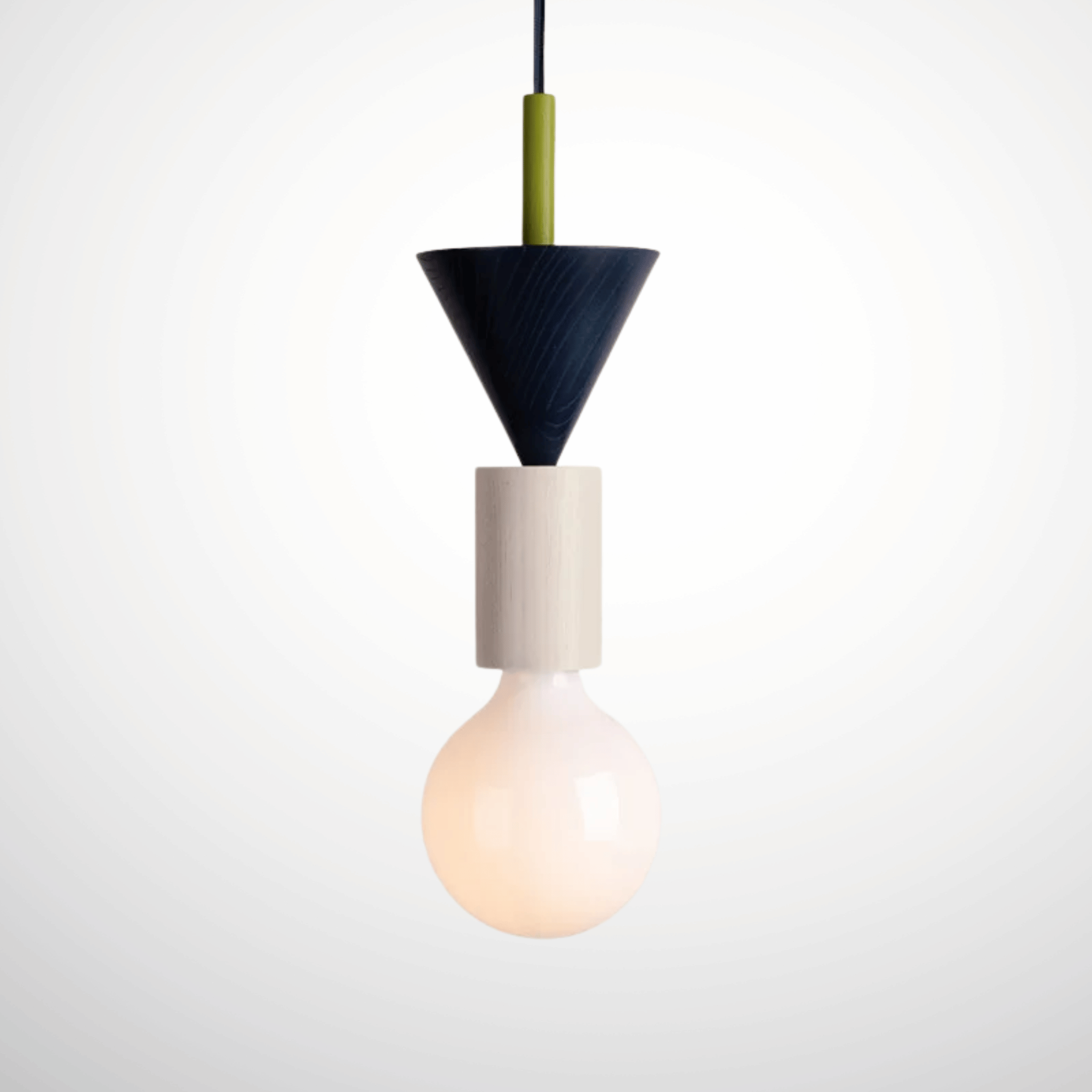 Geometric Wooden Pendant Lamp Nordic Bauhaus Style, Vibe, Ceiling Light Fixtures, Formvy Wood and Iron