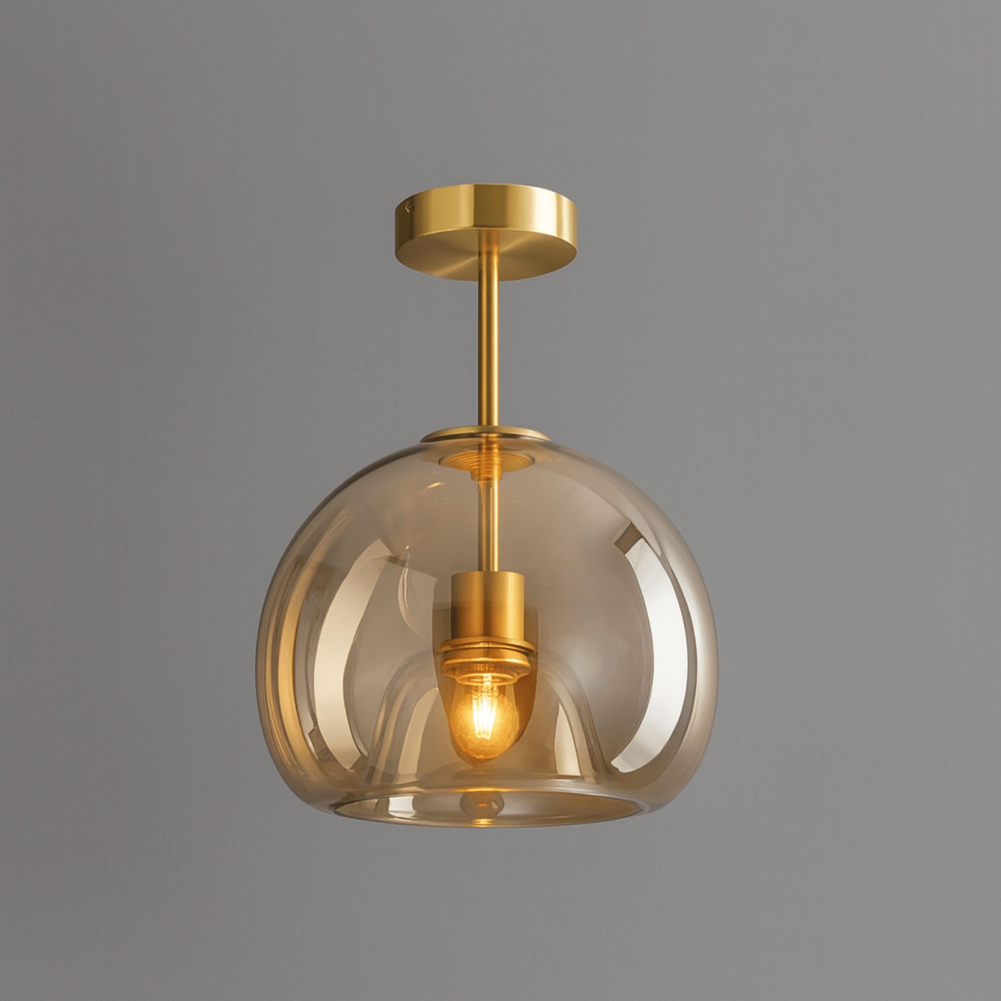Glasa Nordic Minimalist Glass Stone Ceiling Light, Amber, Fixtures, Warm Glow