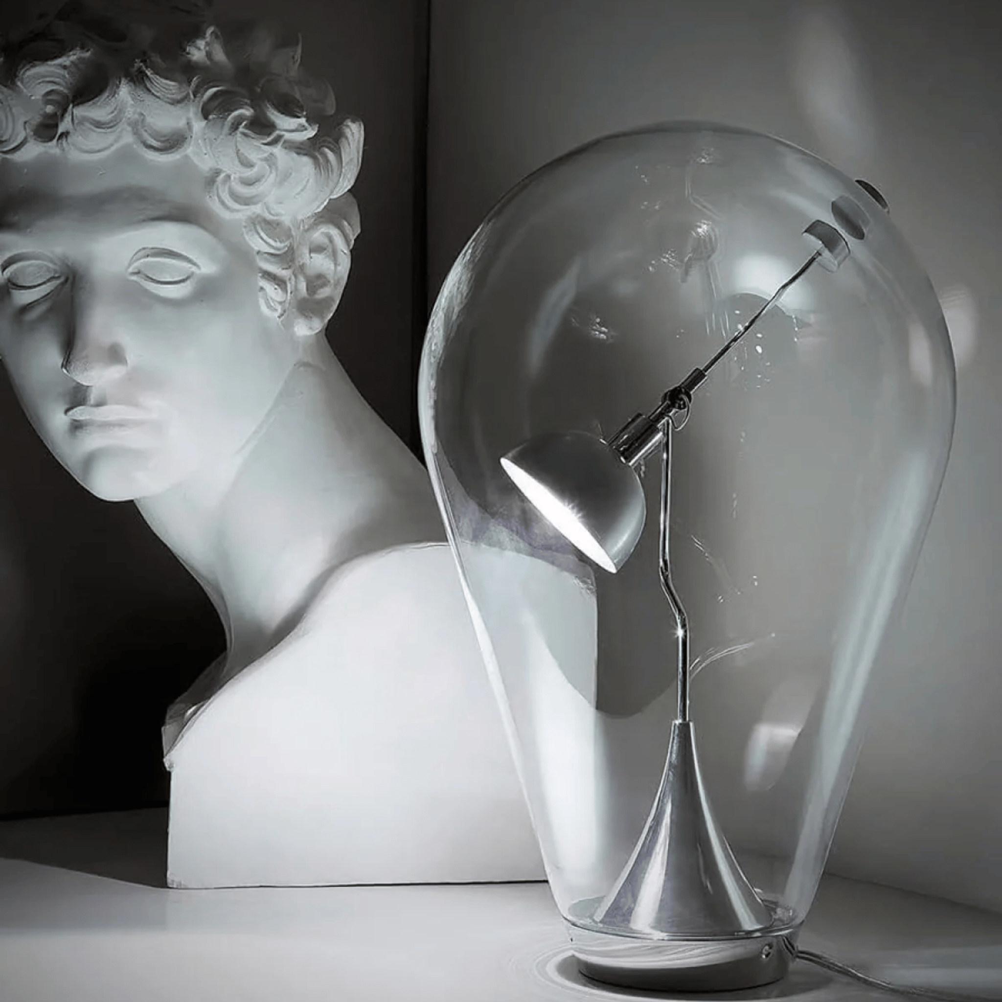 Vintage Glass Globe Table Lamp Warm 3000K LED, Lamps, Glasia 2 Sizes
