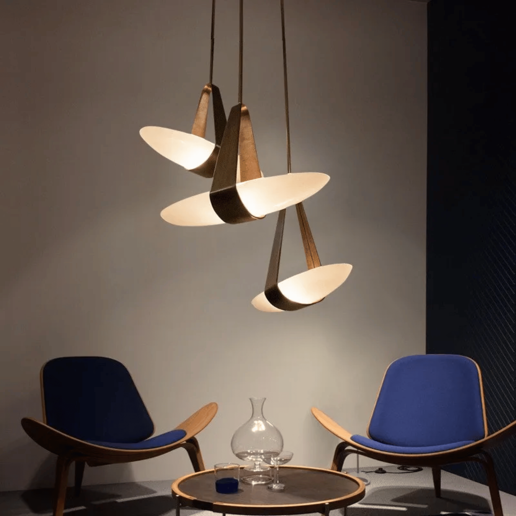 Nordic Glass Pendant Light for Bedroom and Dining, Ceiling Fixtures, Gloda in Leather