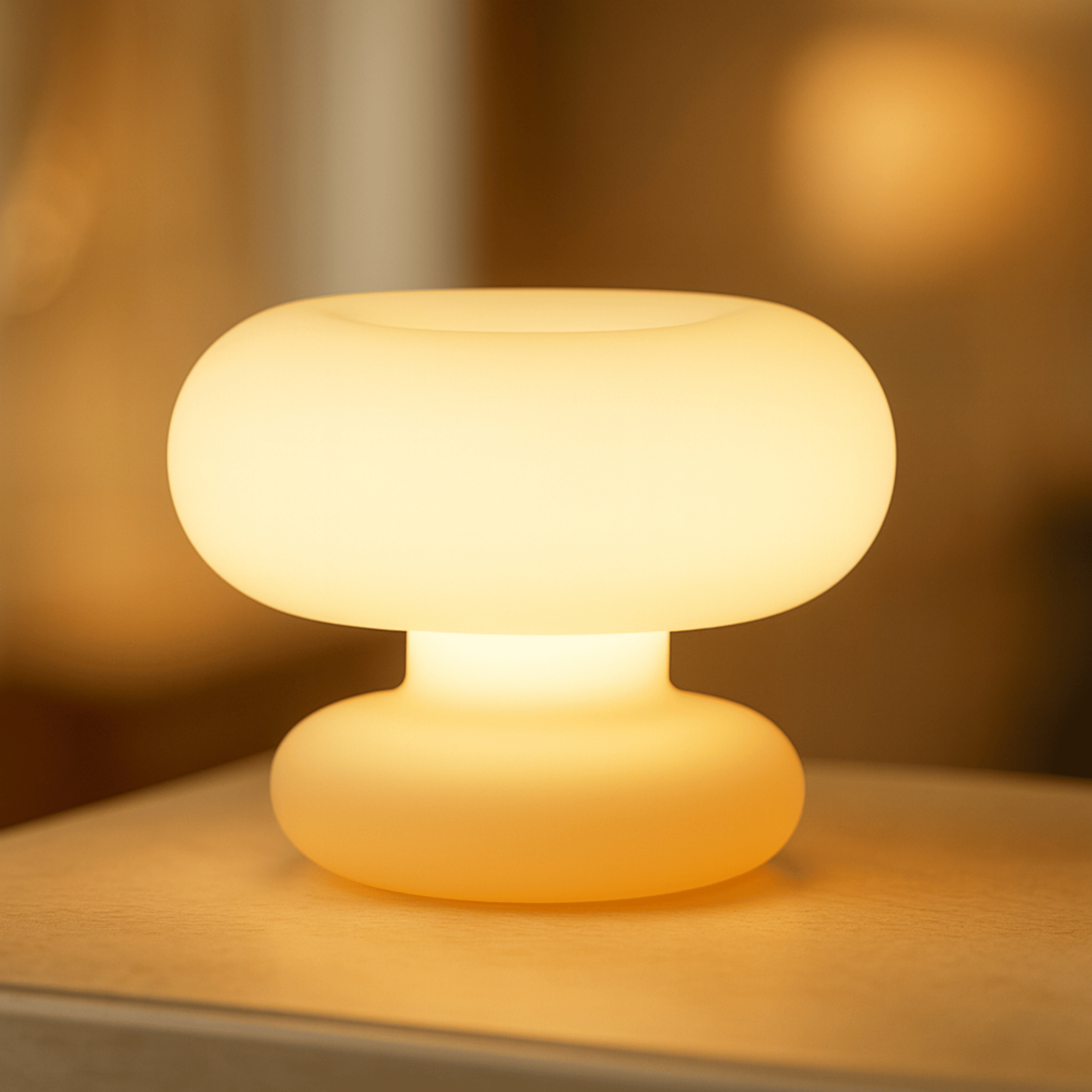 Glodring Donut Glass Table Lamp – Nordic Style, Lamps, White Frosted