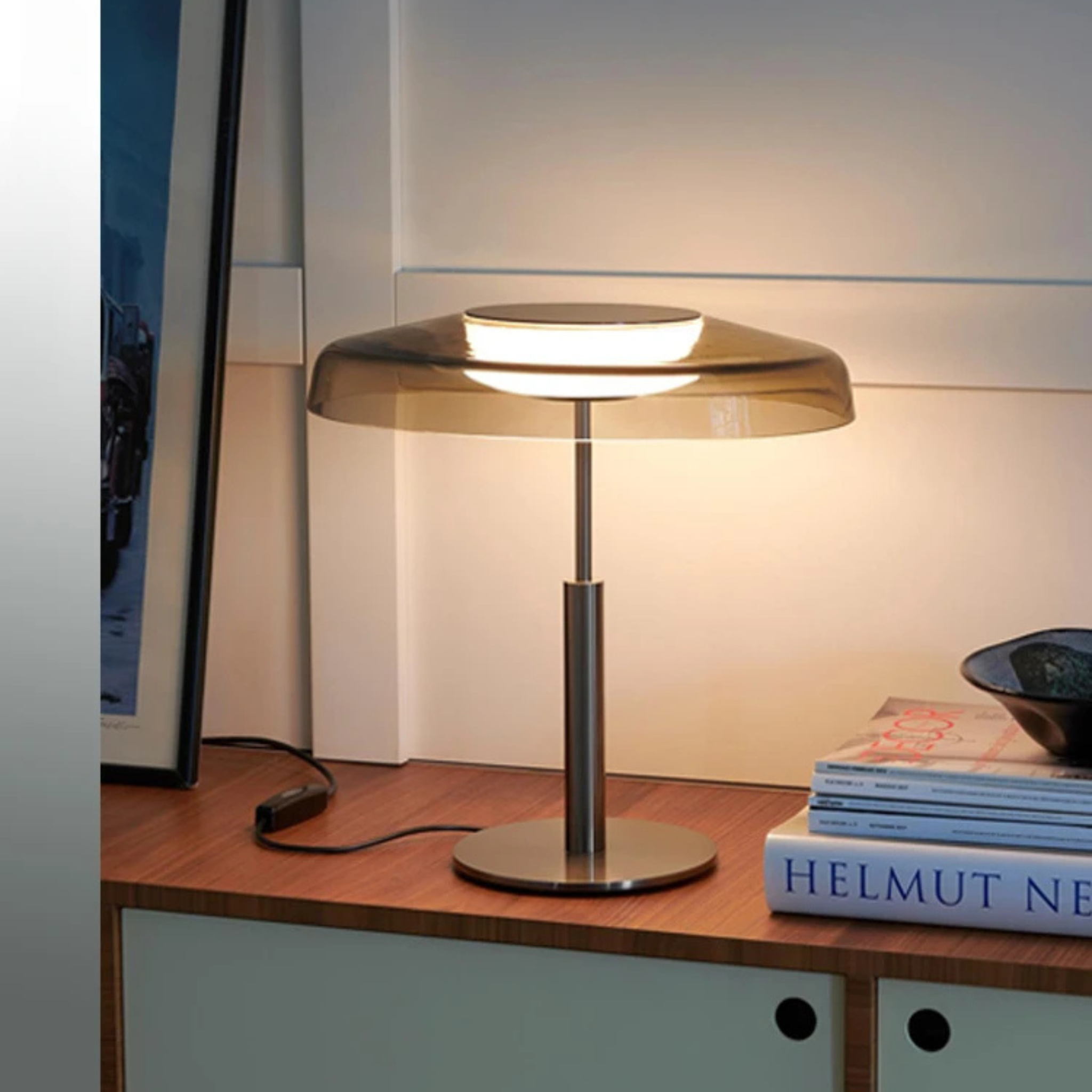Glödra Decorative Glass Table Lamp with LED Light, Lamps, Modern Touch Control
