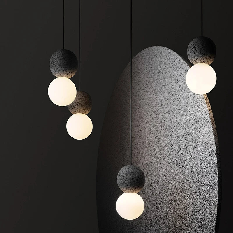 Nordic Terrazzo Pendant Light for Dining and Bedroom, Ceiling Fixtures, Grusten Minimalist
