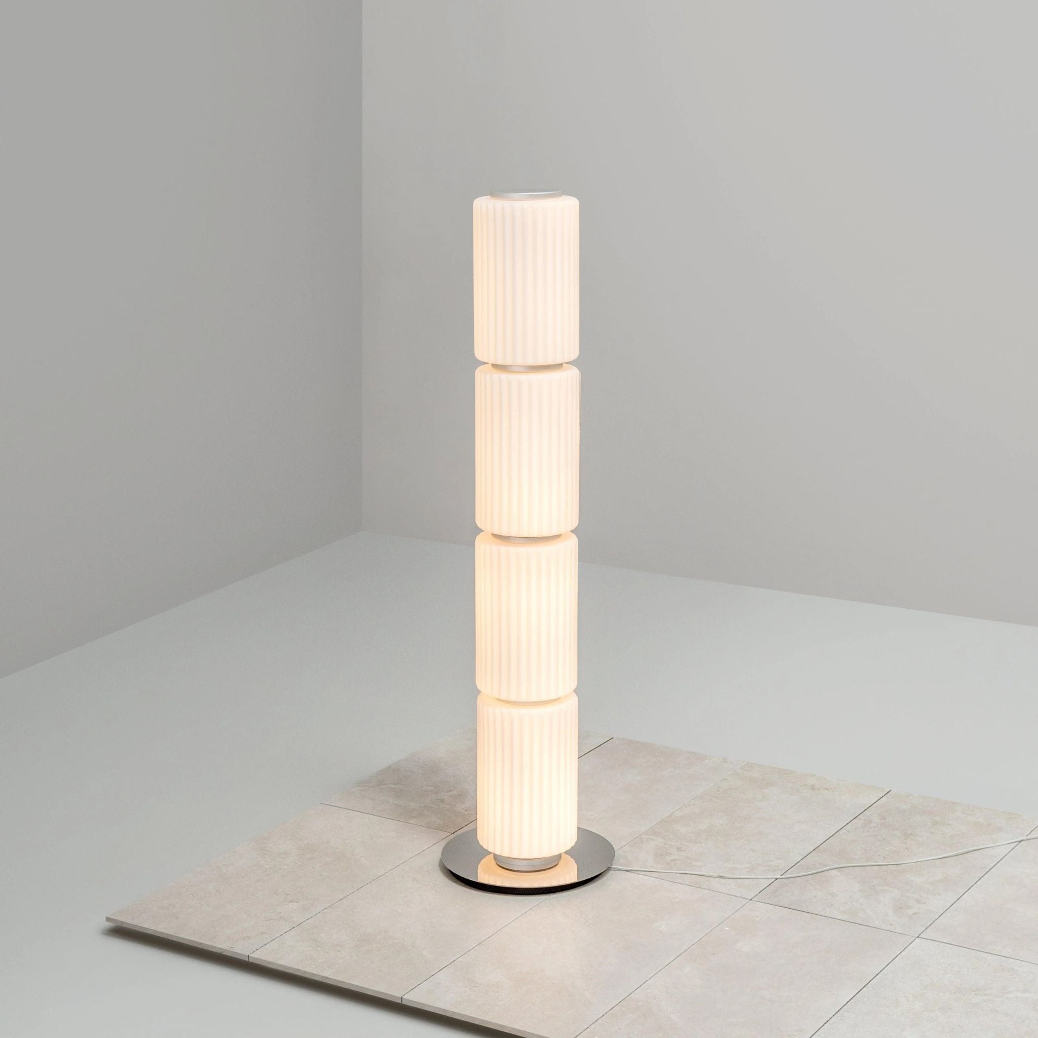 Milk White Gourd Glass Floor Lamp Nordic LED Design, Medium / Warm Light 3000k, Lamps, Gryta Ambient