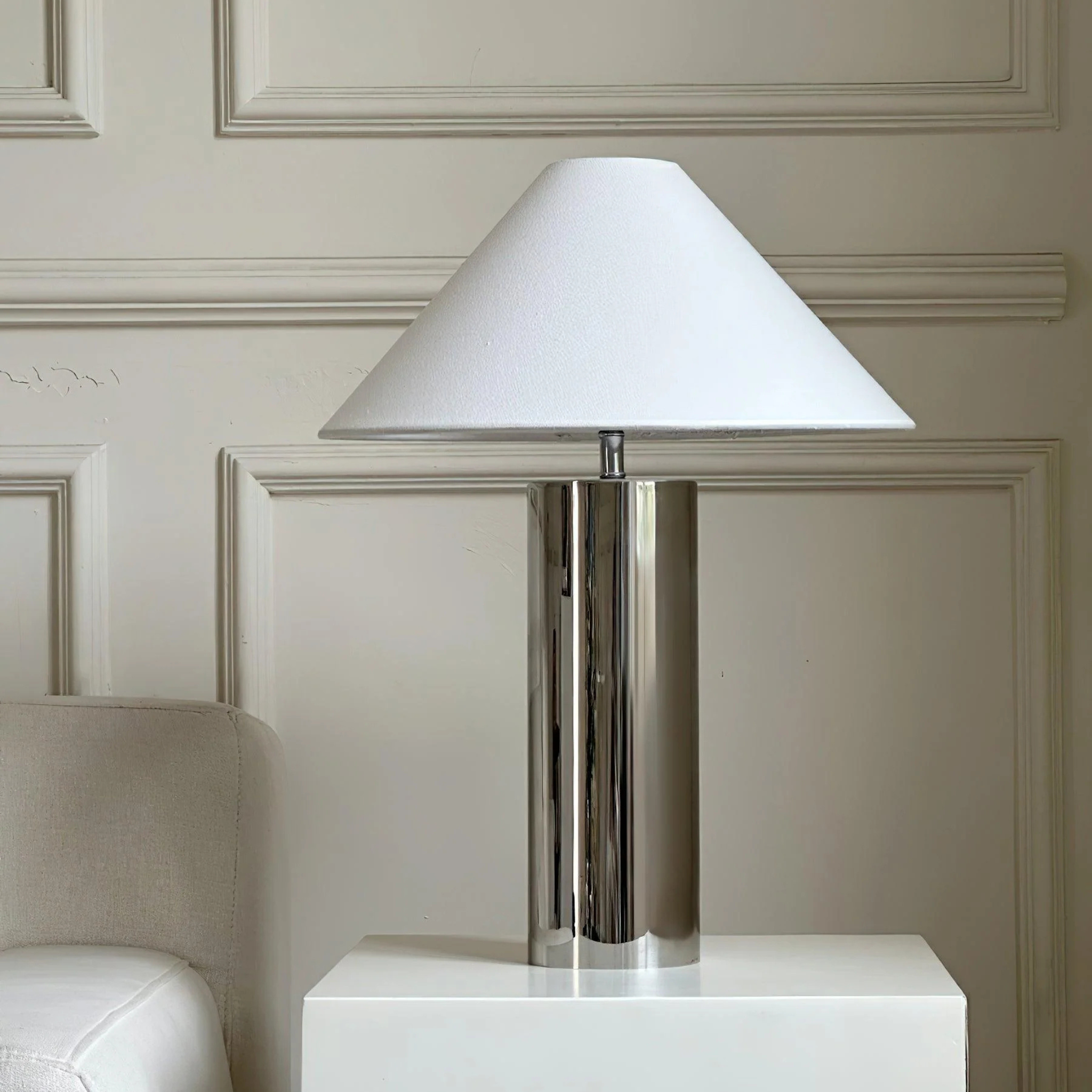 Modern Stainless Steel Table Lamp Sculptural Design, Lamps, Hattvik