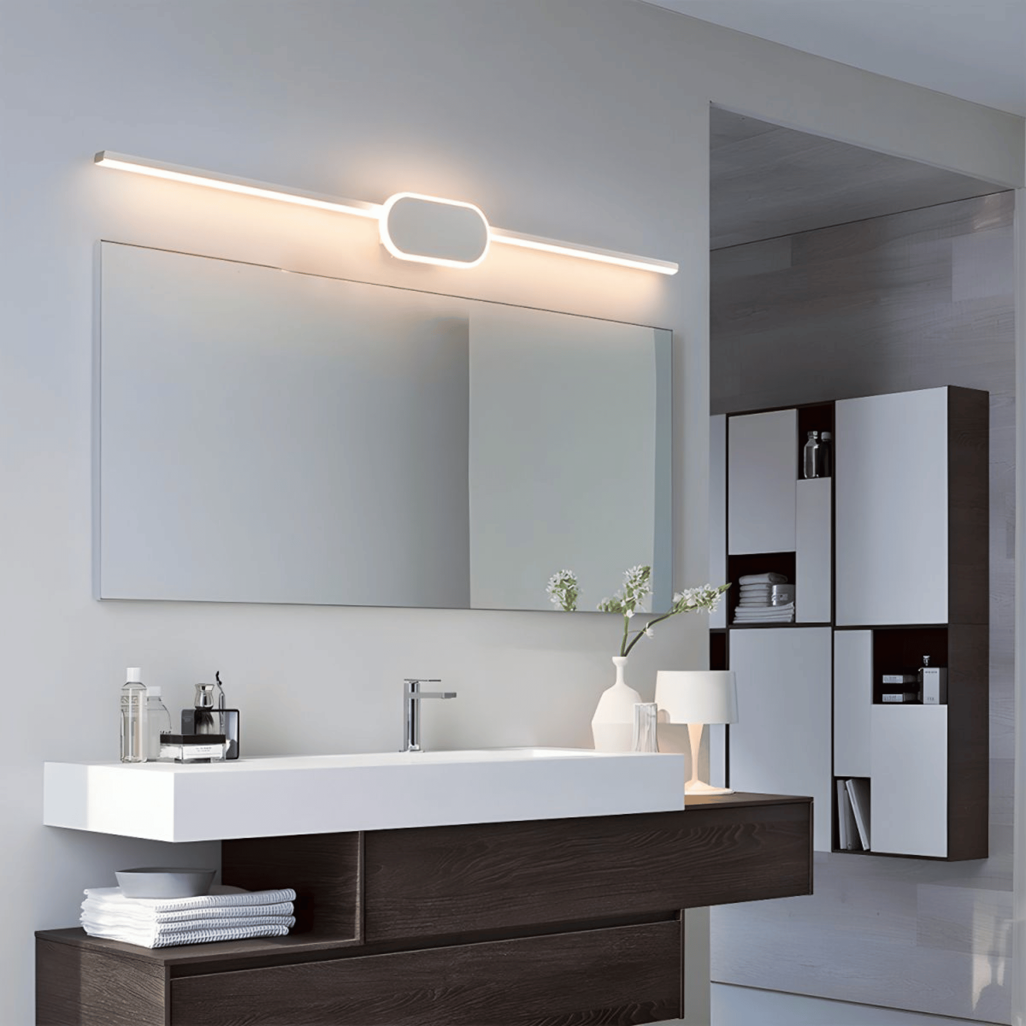 White Minimalist LED Wall Sconce Scandinavian Style, Light Fixtures, Hvita Modern