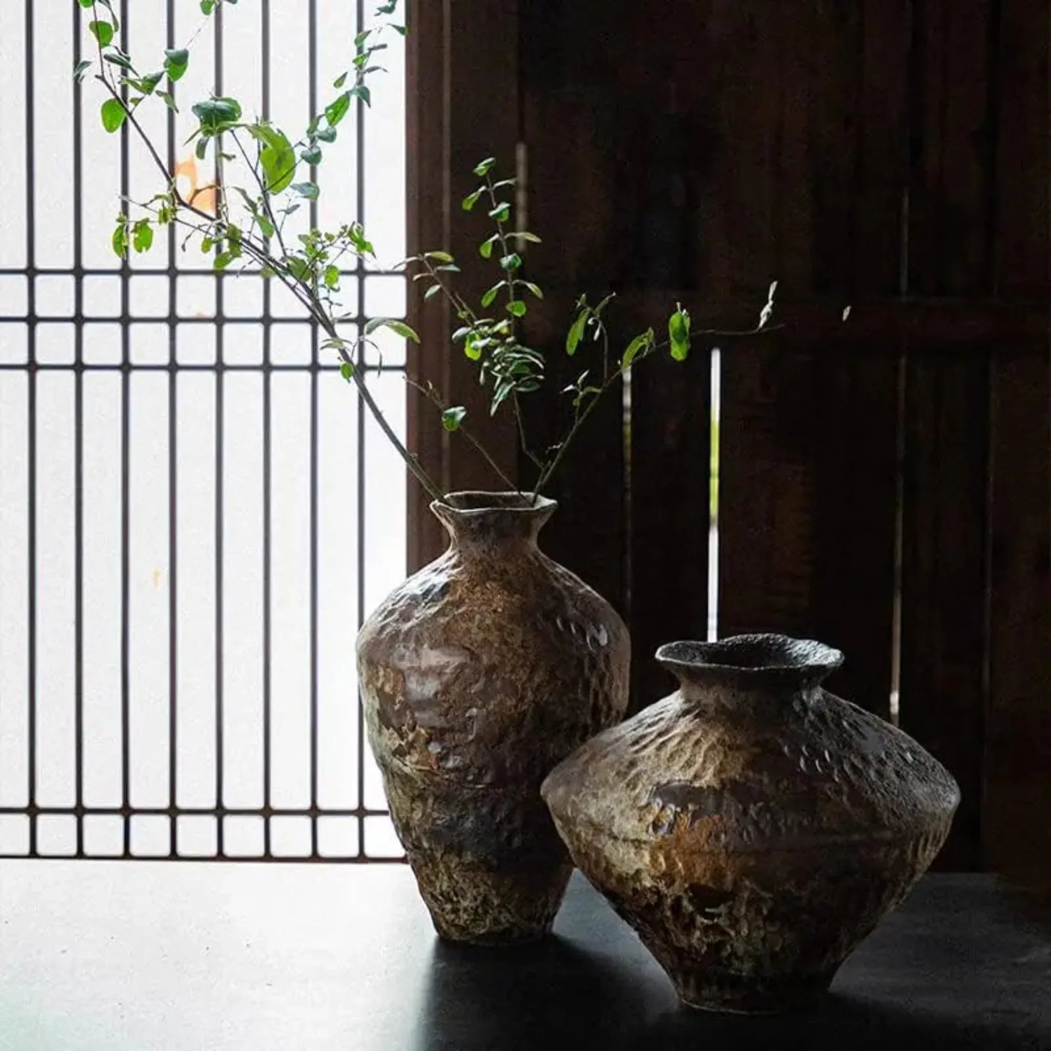 Jorde Rustic Ceramic Vase Artisan Nordic Style, Vases, Handmade Home Decor