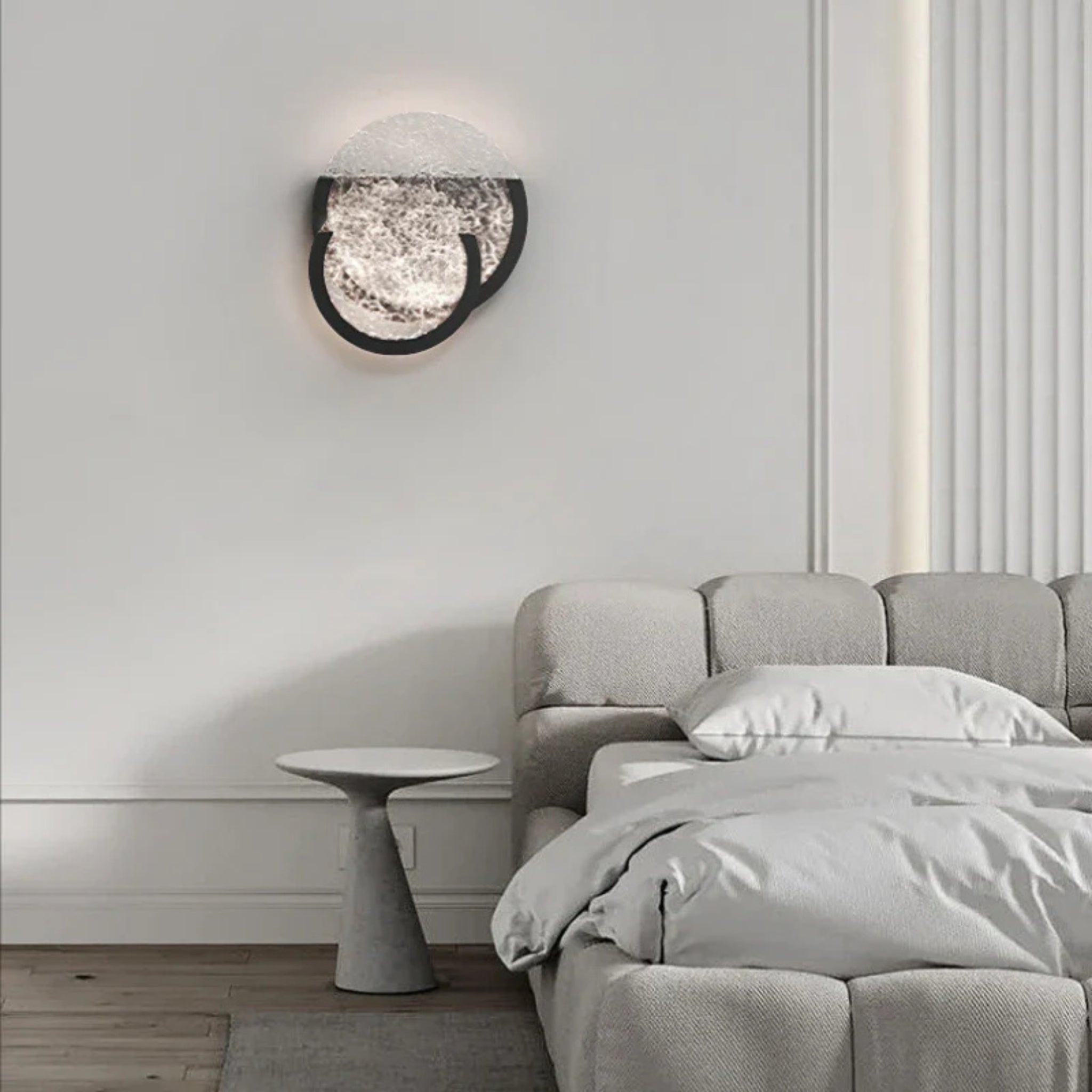 Klarvind Vintage Acrylic Wall Sconce with LED Bulb, Light Fixtures, Glass Lamp