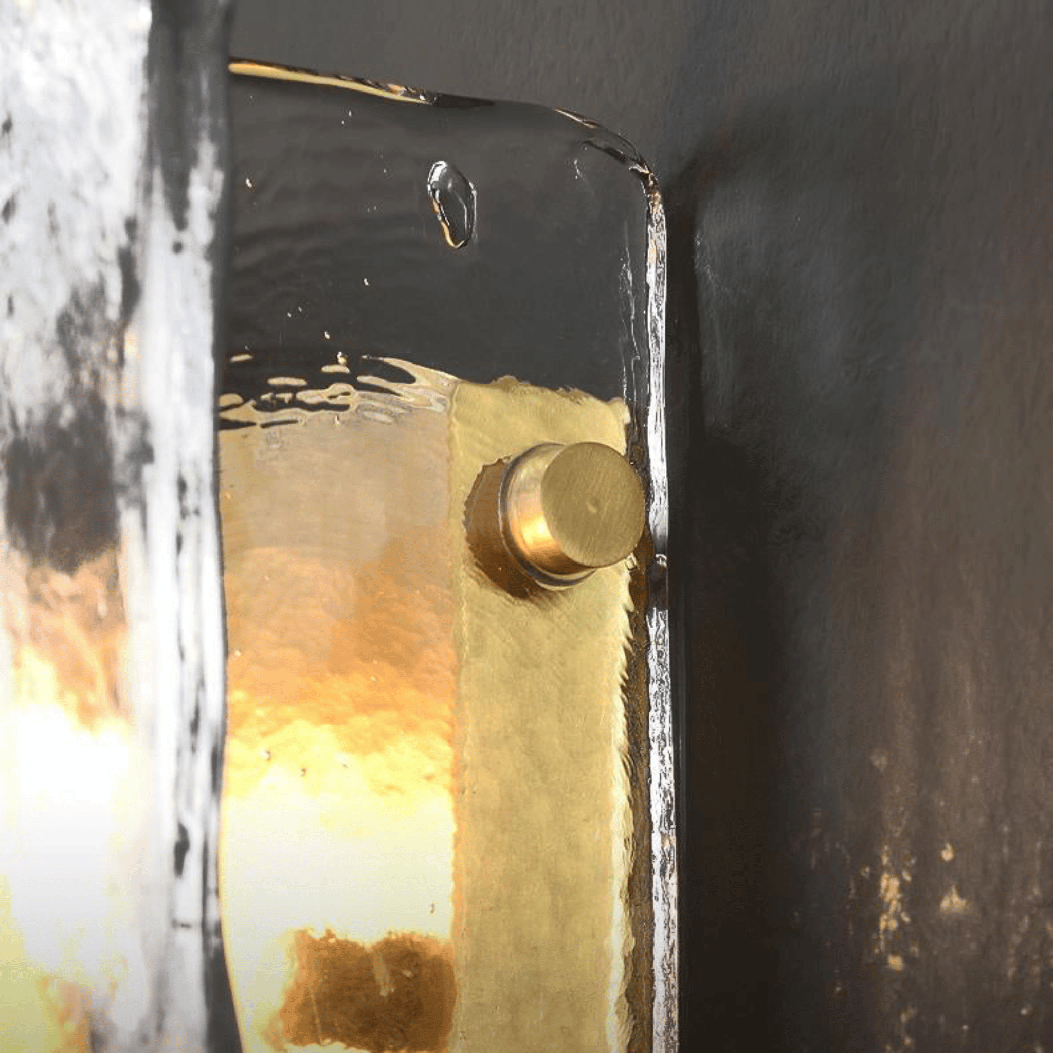 Retro French Glass Wall Lamp - Vintage Copper Sconce, Light Fixtures, Korveld Stained