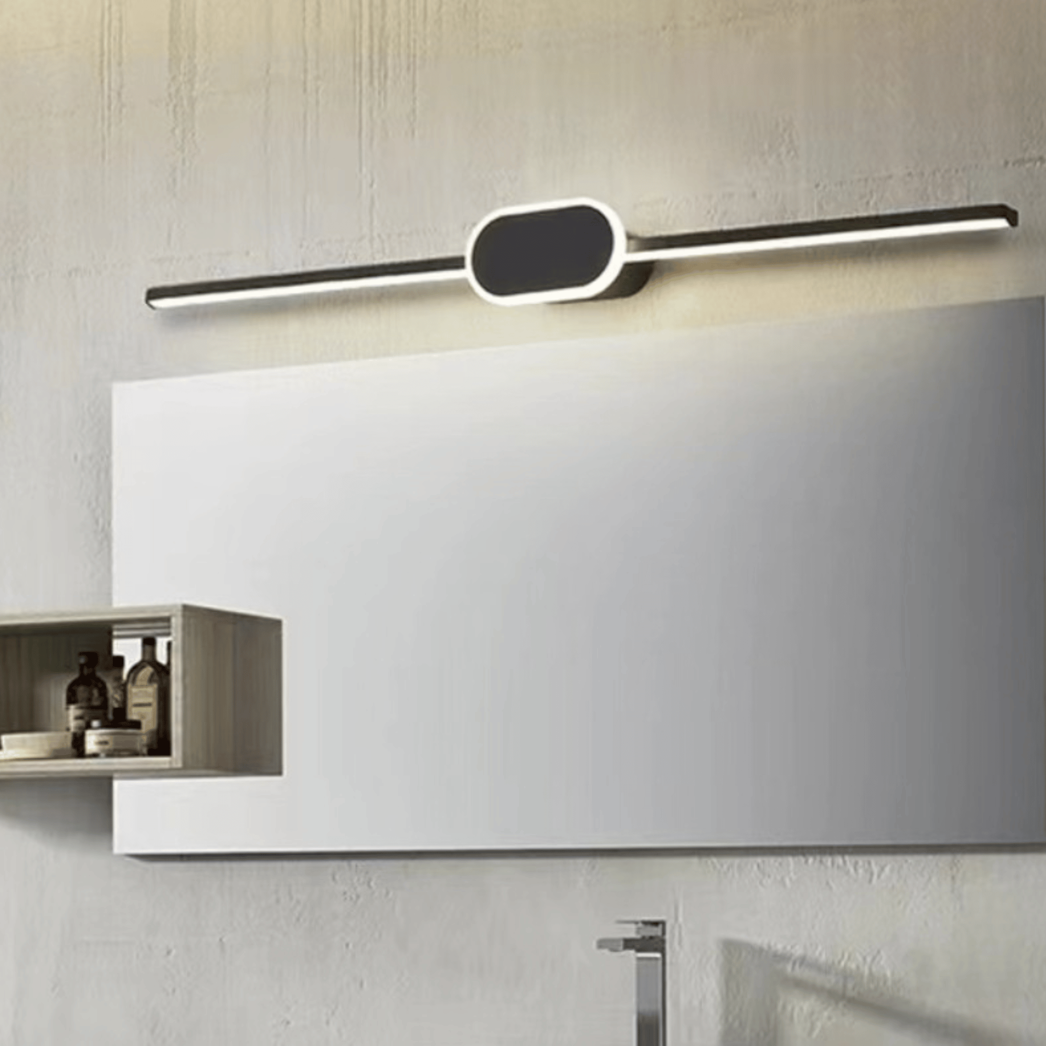 Kveld Black LED Wall Sconce for Mirrors and Vanity, Light Fixtures, Minimalist Mirror
