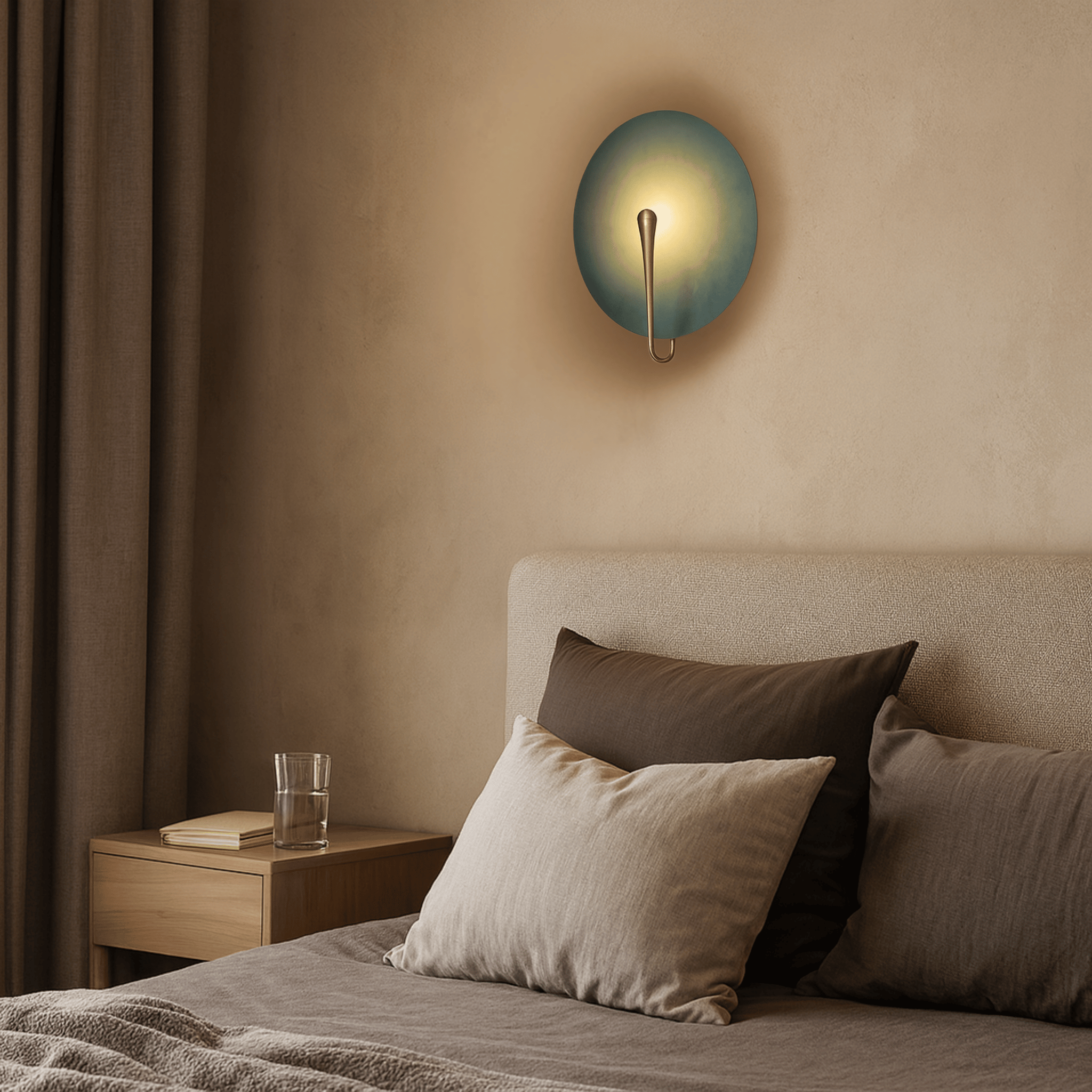 Lunveld Blue LED Round Disc Wall Light – Nordic Design, Fixtures, Stainless Steel