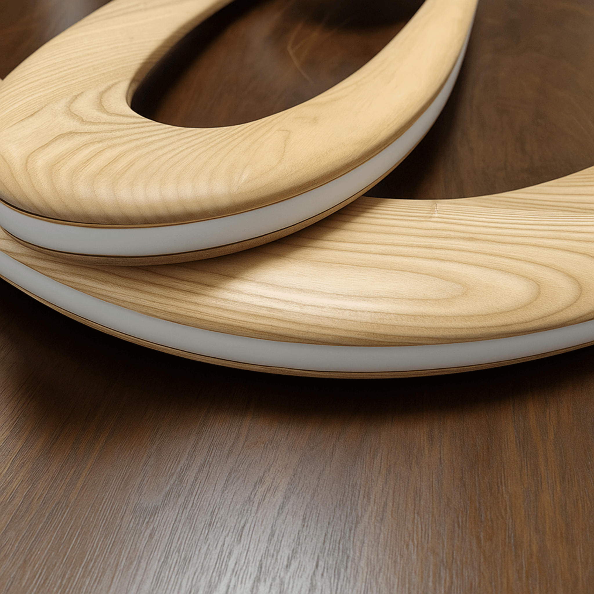 Lybue Wooden LED Pendant Light - U-Shape Nordic Design, Ceiling Fixtures, Solid Wood Dimmable