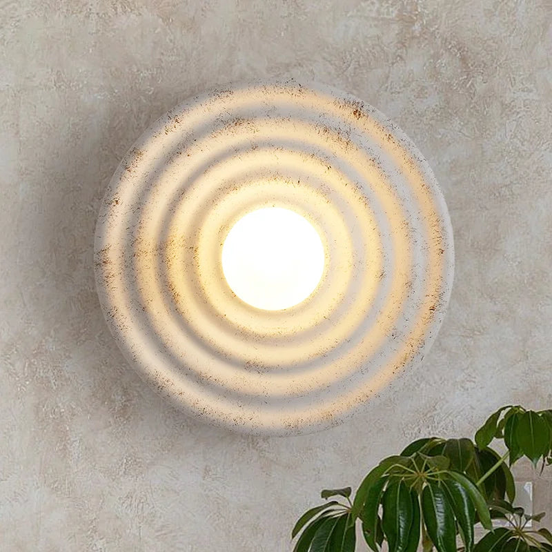 Lysring Circular LED Wall Light for Bedroom Decor, Fixtures, Wabi-Sabi Style