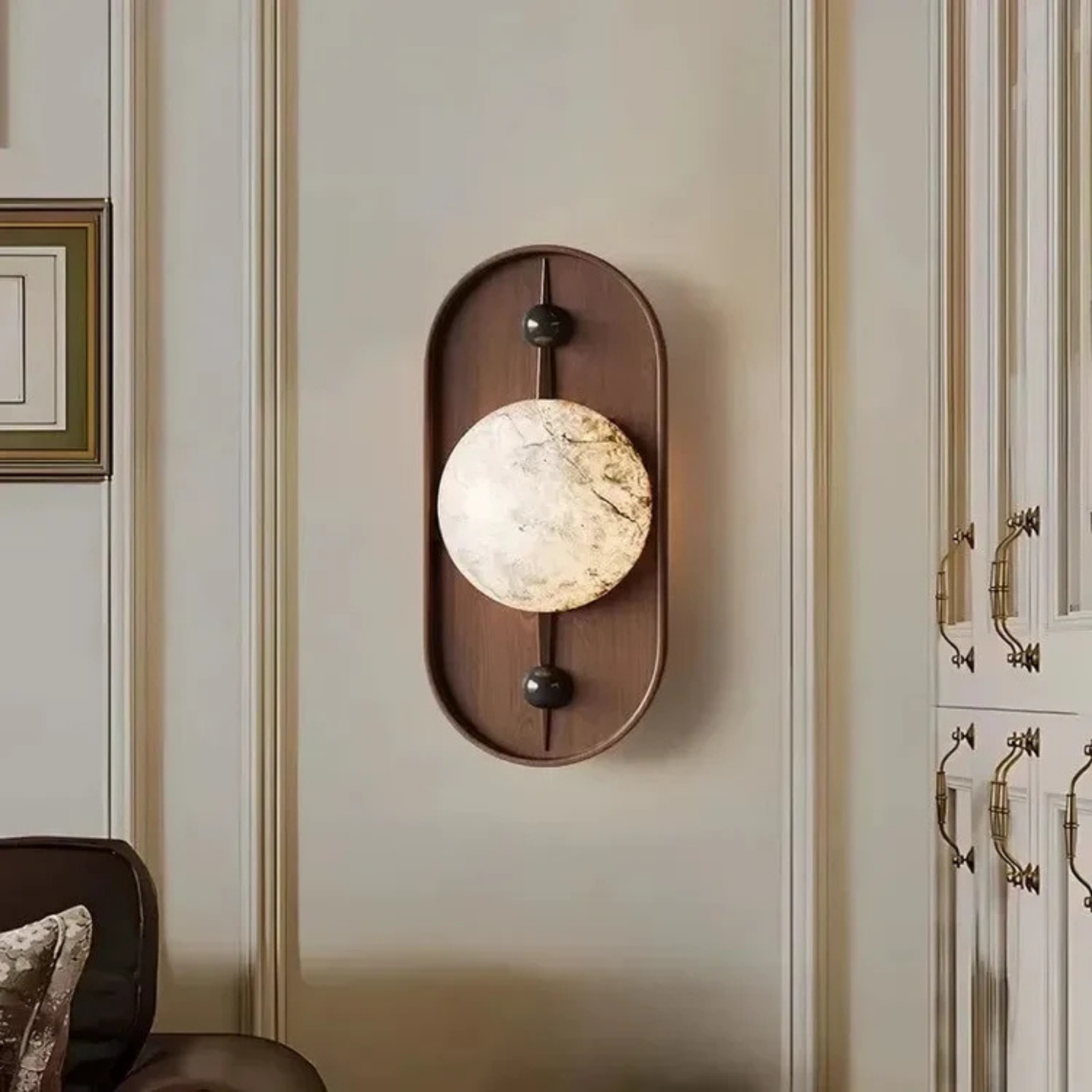 Natural Marble Wall Lamp with Built-In LED Light, Fixtures, Marveld Minimalist Sconce