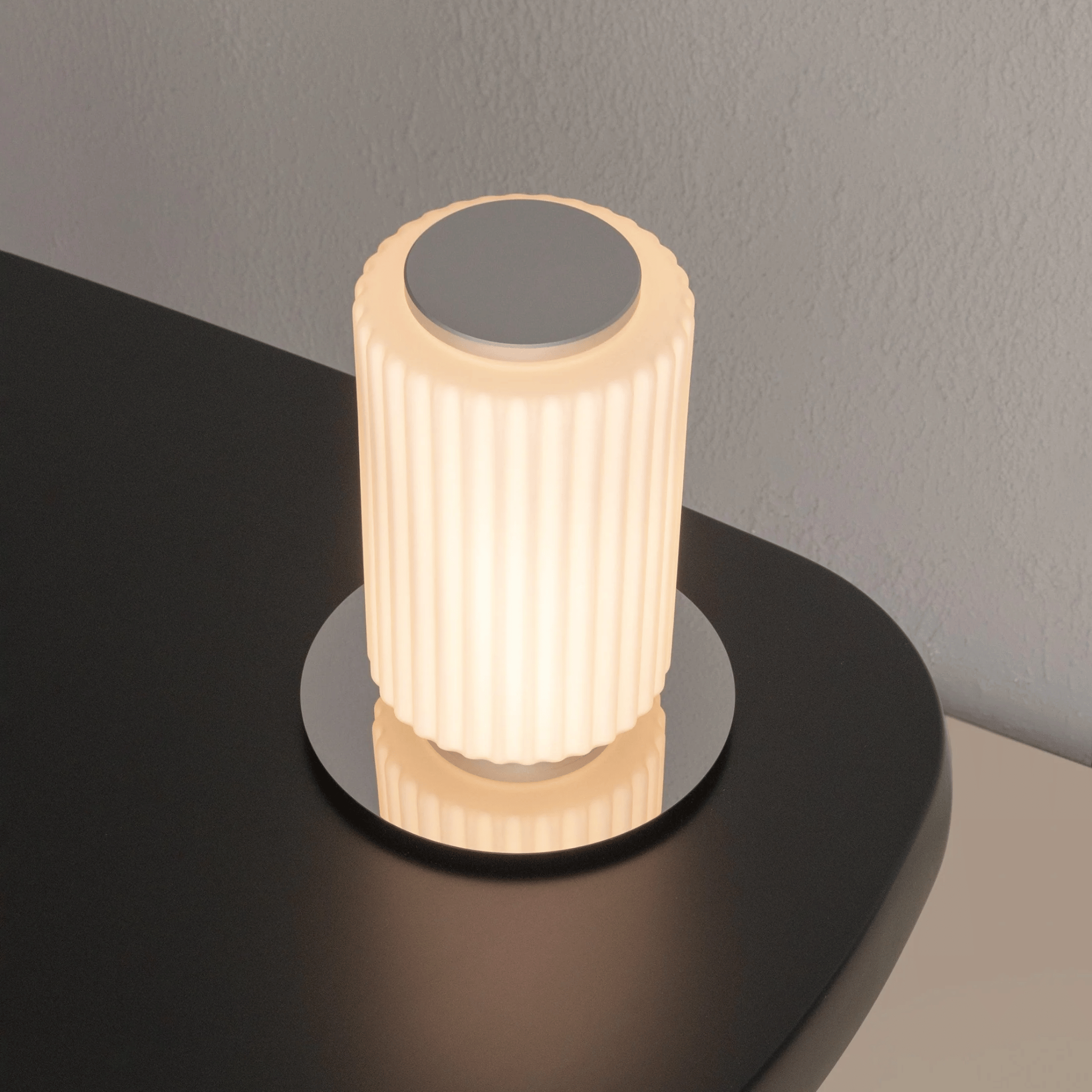 Milk White Sculptural Glass Table Lamp Nordic LED, Lamps, Mjölva