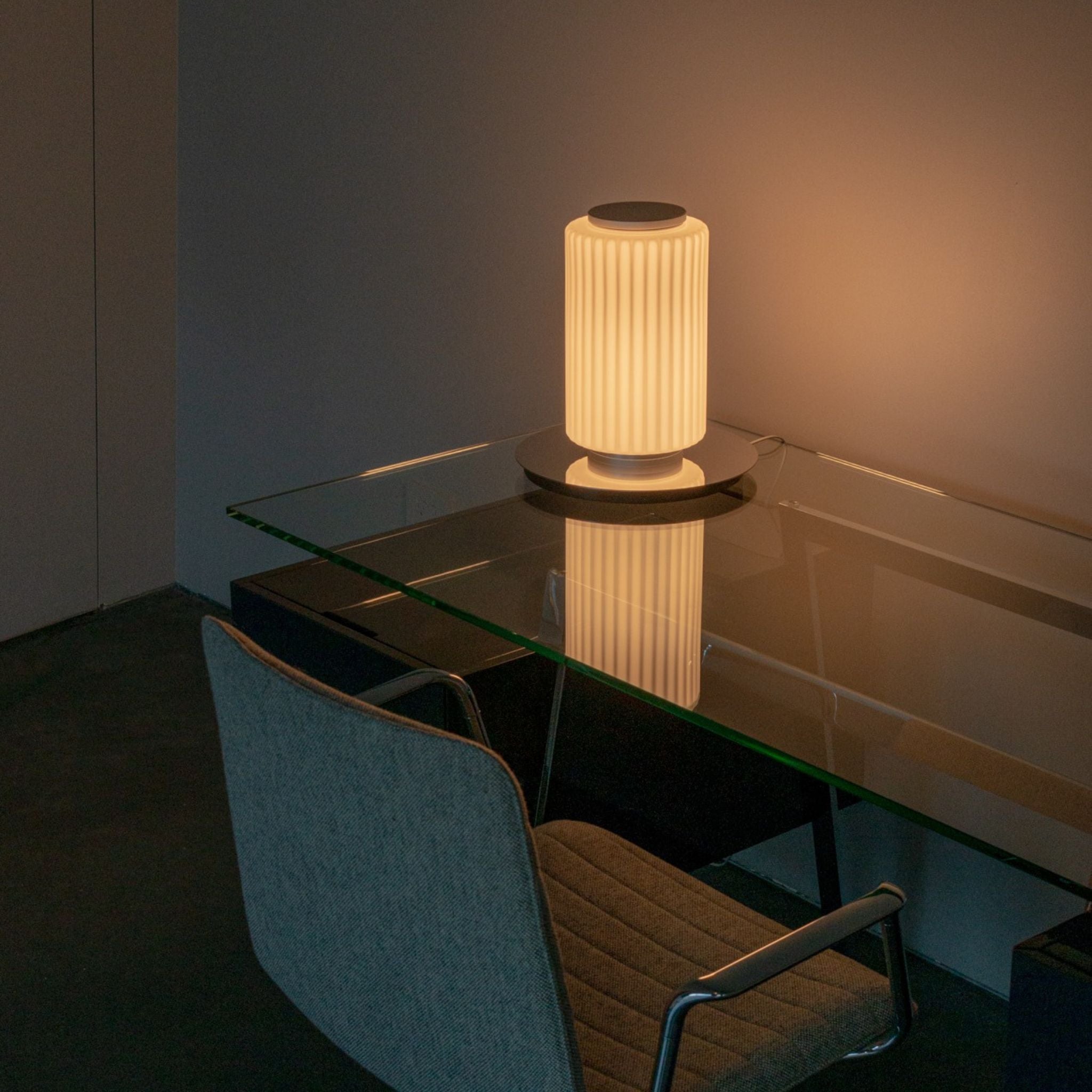 Milk White Sculptural Glass Table Lamp Nordic LED, Small / Warm Light, Lamps, Mjölva