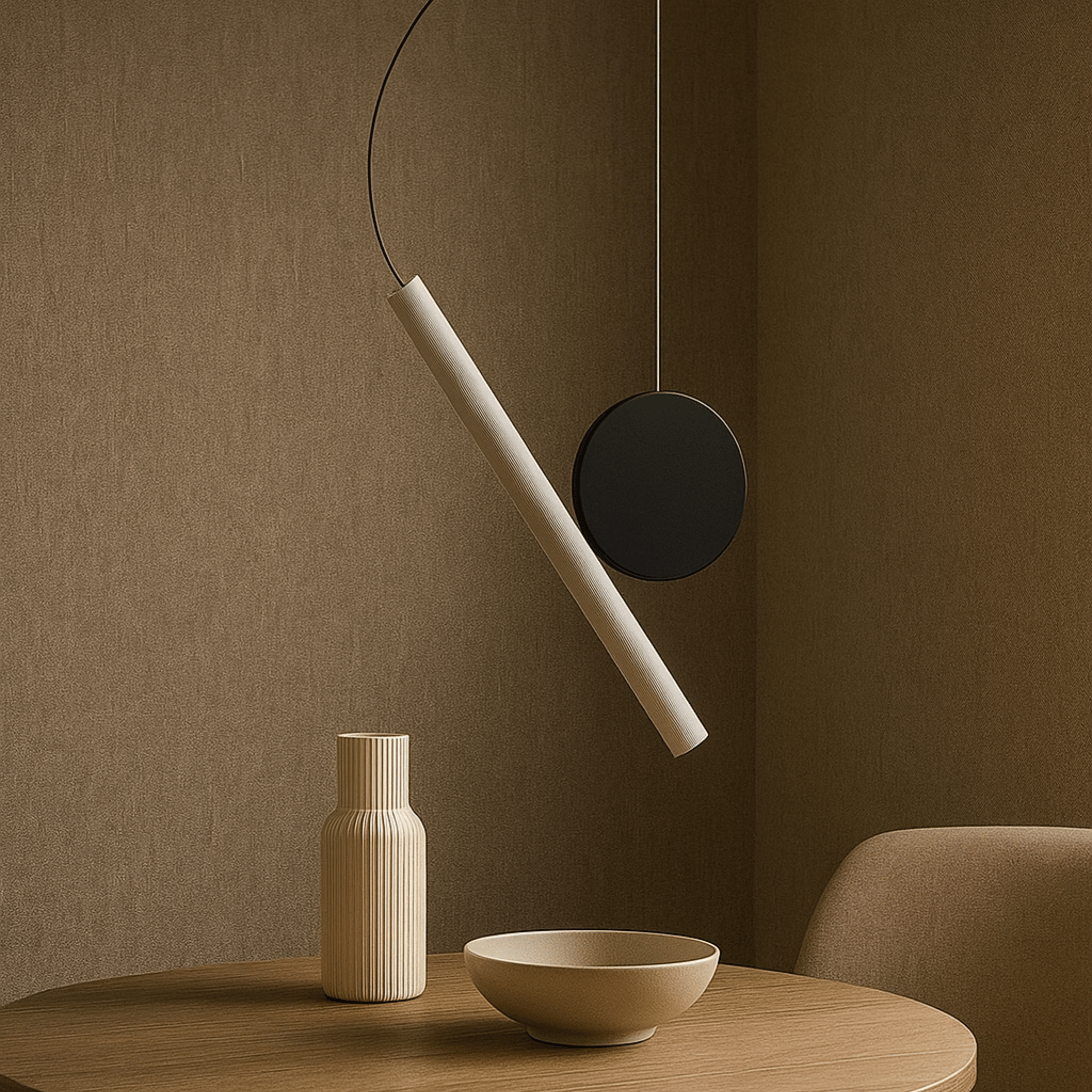 Rikta Adjustable LED Pendant Light for Modern Homes, White, Ceiling Fixtures, Minimalist