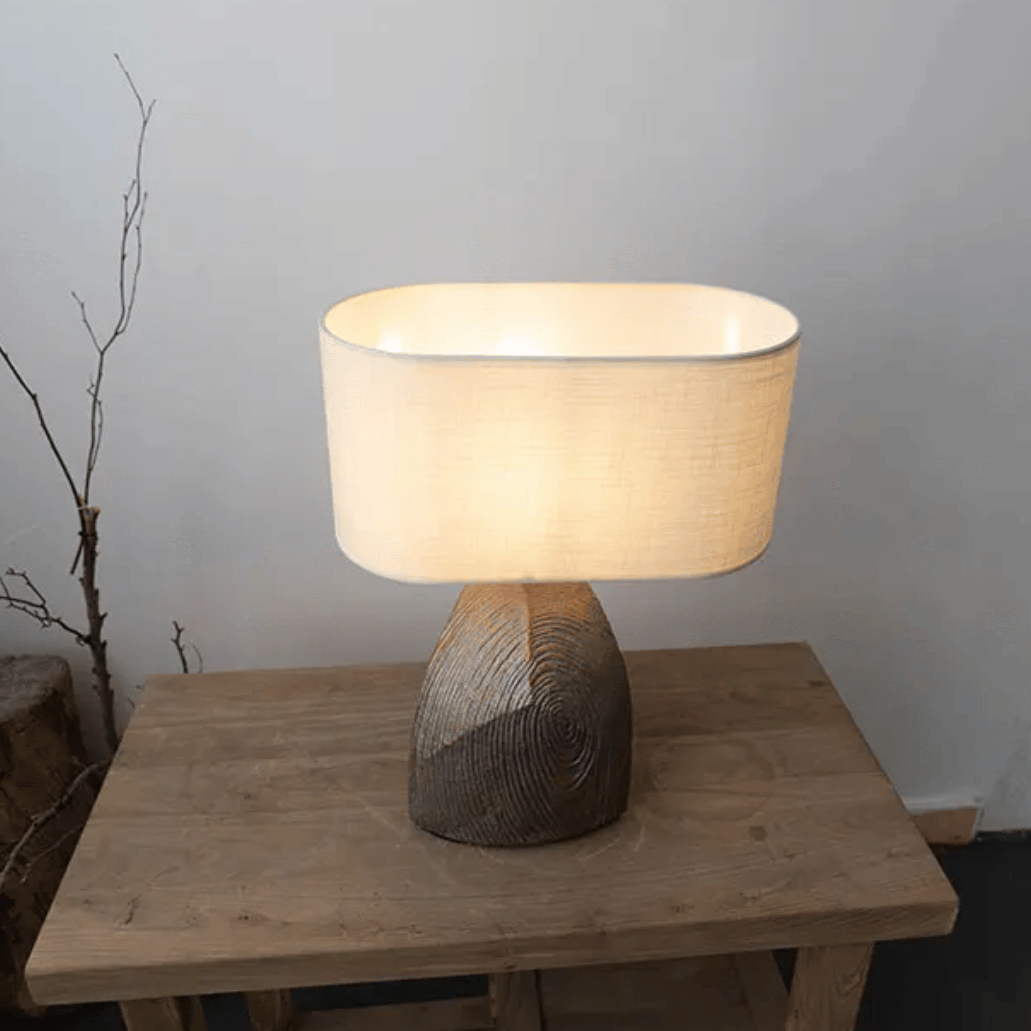 Vintage Resin Tree Stump Table Lamp for Home Decor, Lamps, Skogvar LED