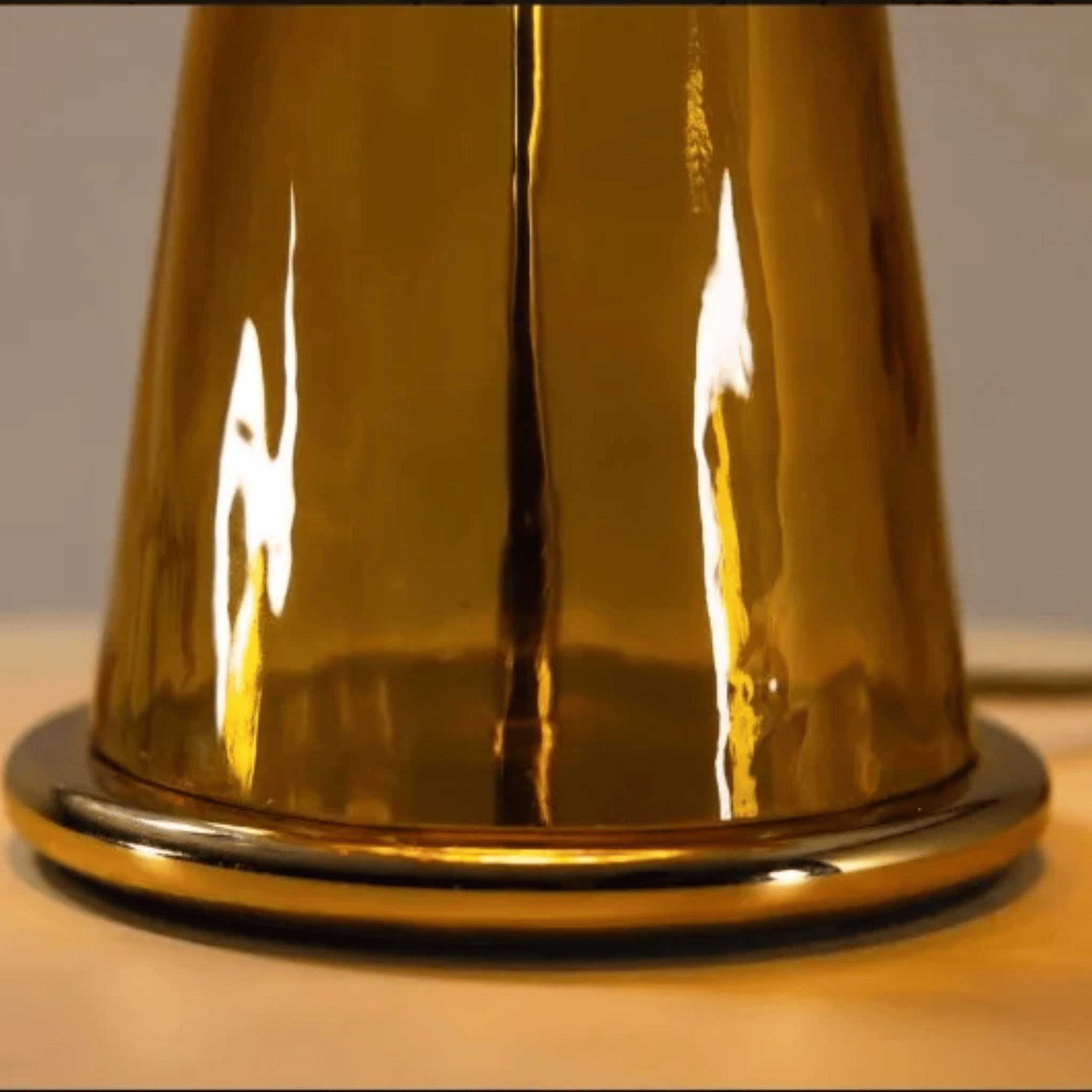 Solglod Retro Amber Glass Table Lamp for Interiors, Lamps, Home