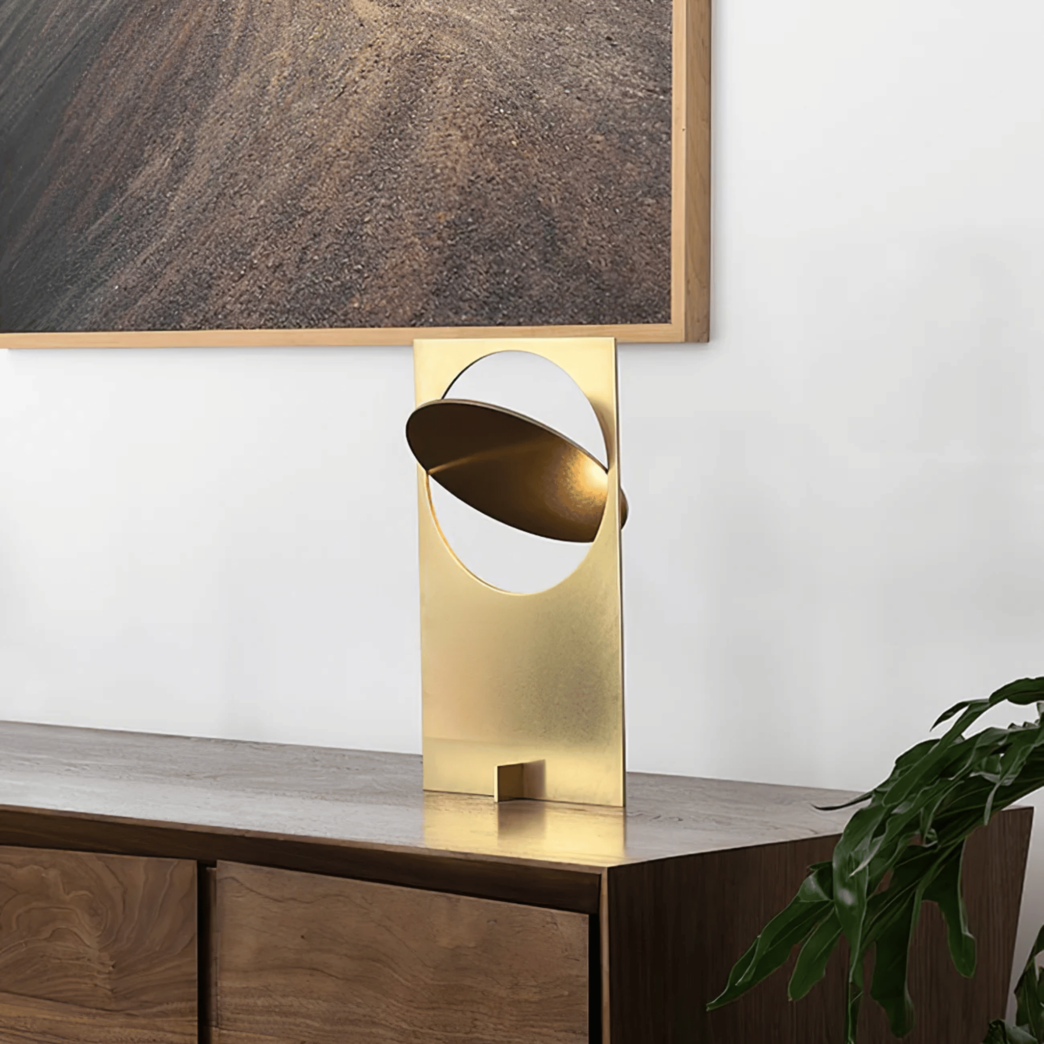 Gold Sunset Table Lamp — Modern Sculptural Design, Lamps, Solglod