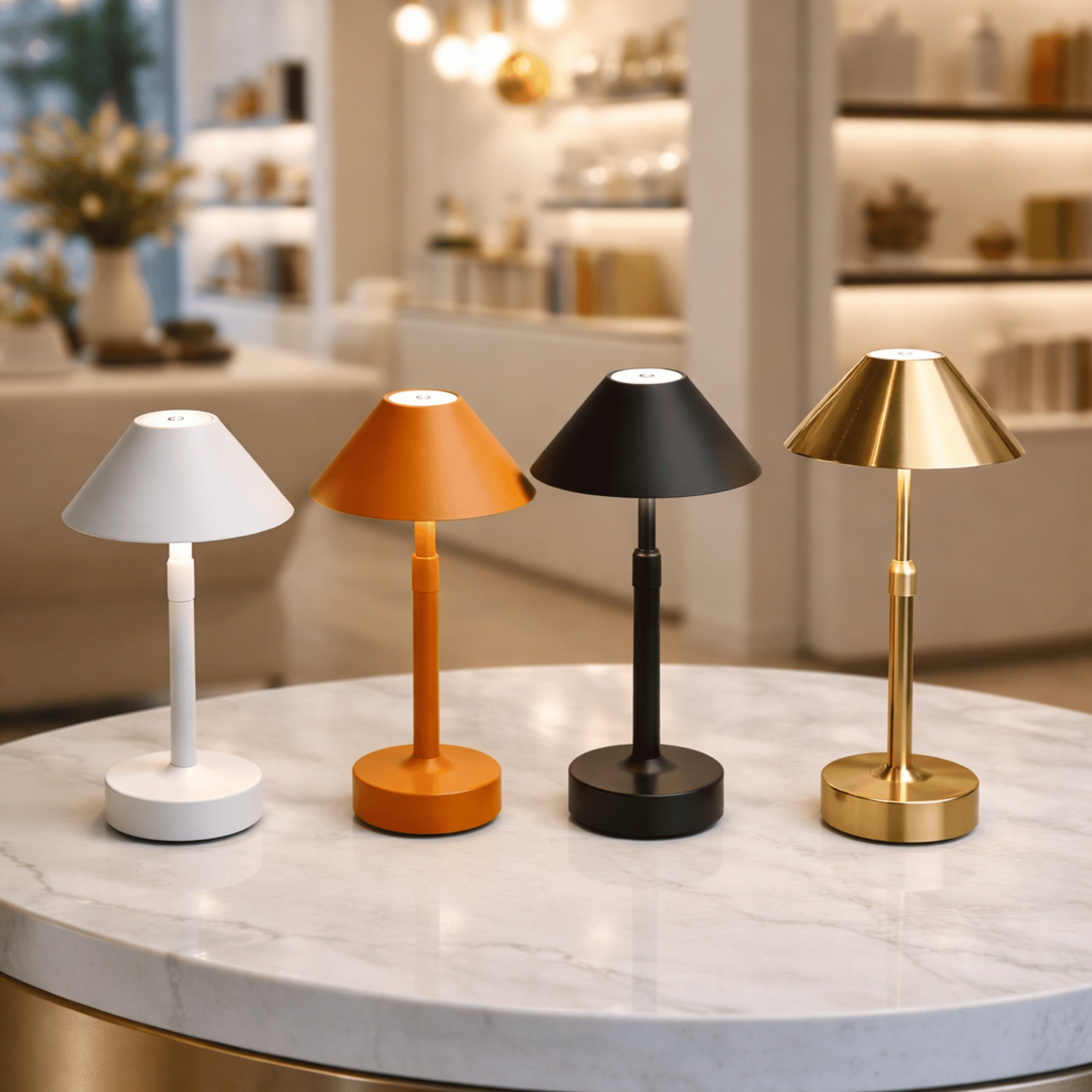 Solra Rechargeable Cordless Touch-Dimming LED Lamp, Table Lamps, Telescopic Dimmable