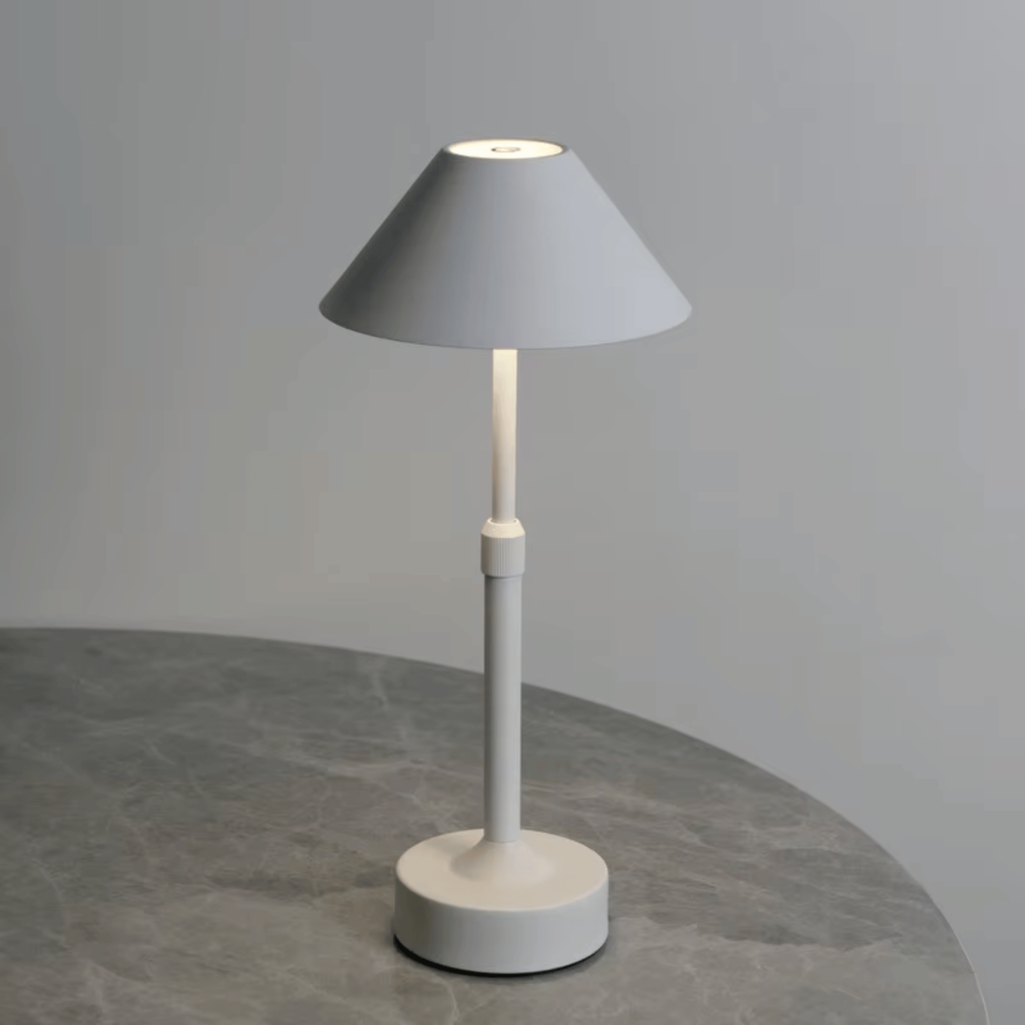 Solra Rechargeable Cordless Touch-Dimming LED Lamp, White, Table Lamps, Telescopic Dimmable