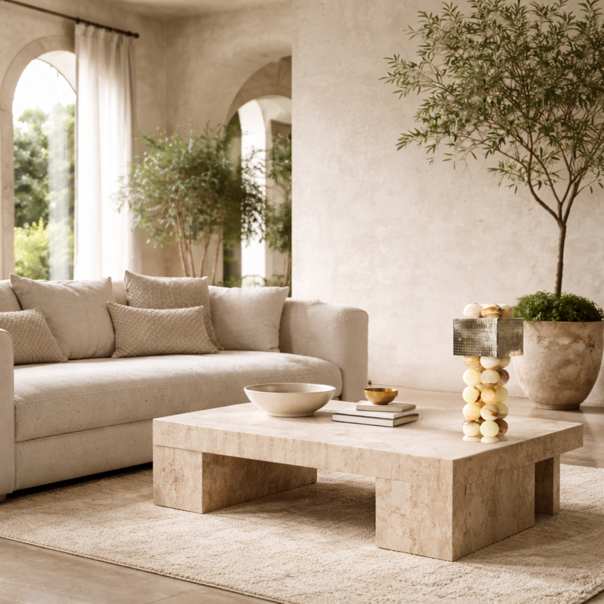 Stenvei Jade Stone Table Lamp for Modern Interiors, Lamps, Natural Minimalist