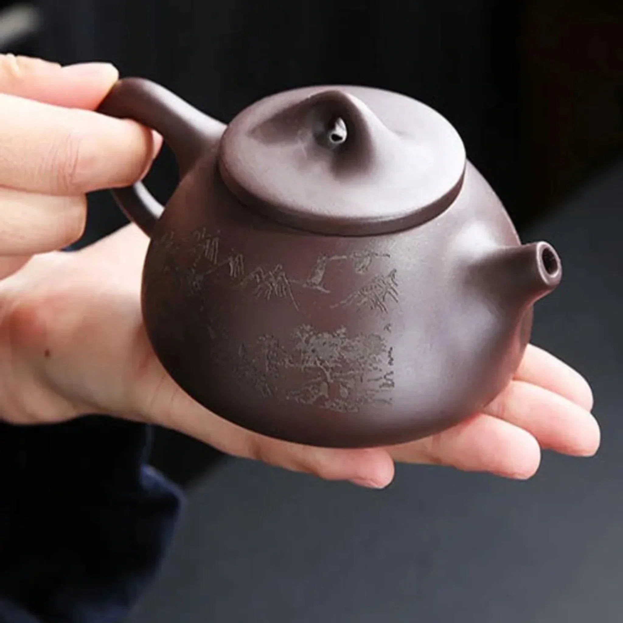 Authentic Zisha Clay Gongfu Tea Set 4 Cups Skonne, Sets, Stillvann Purple Ceremony