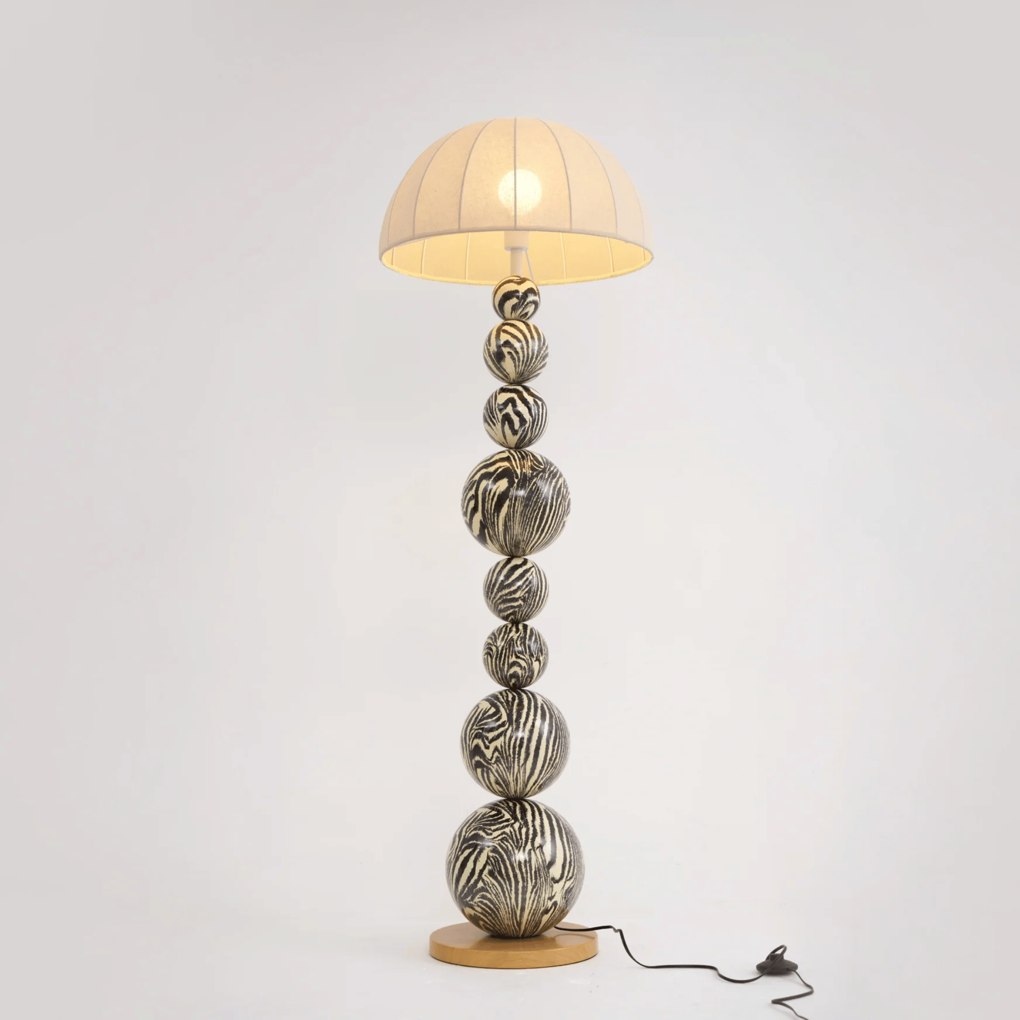 Stokkra Sculptural Zebra Floor Lamp for Living Room, Lamps, Wood Base