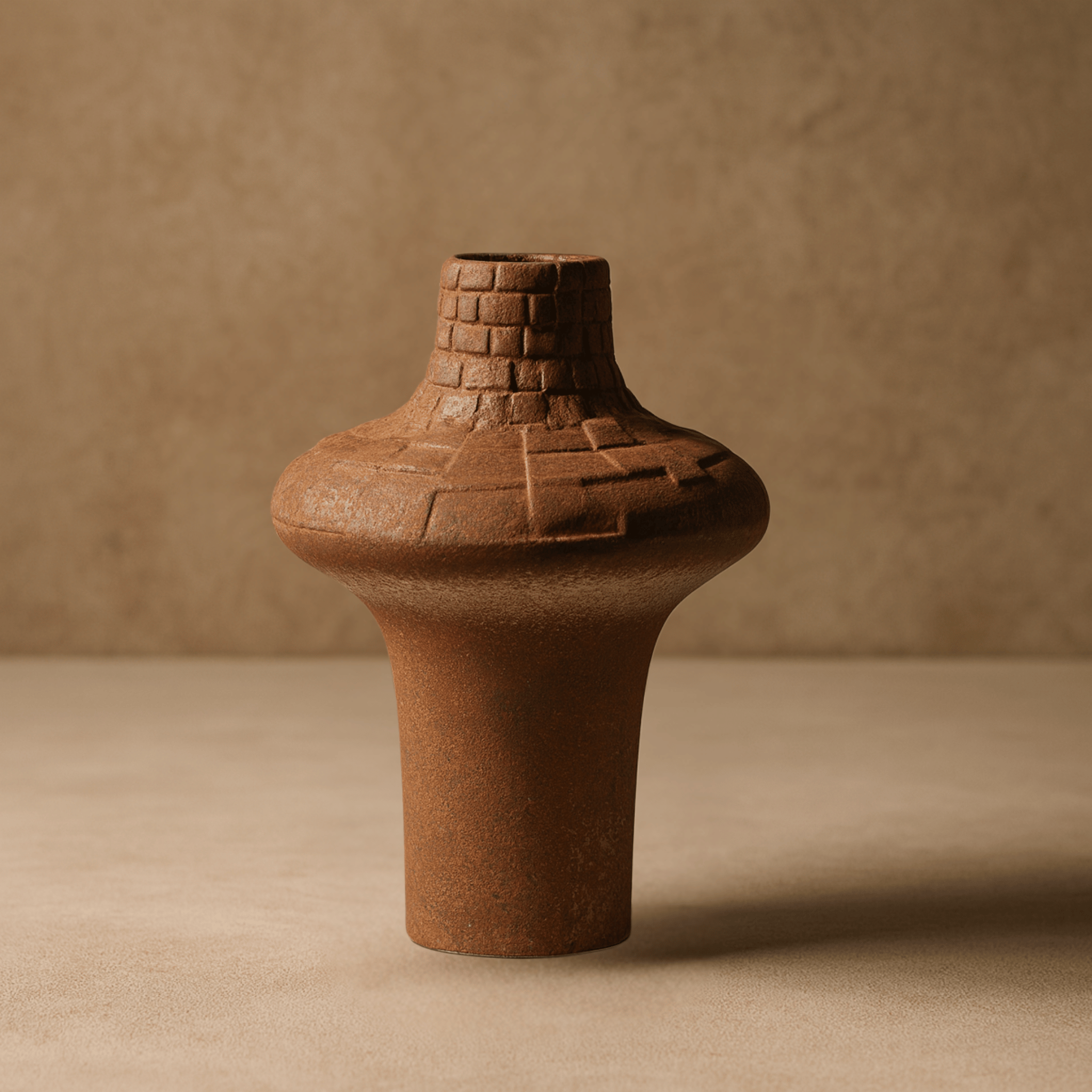 Torva Plaid Ceramic Vase Handcrafted Artisan Decor, Small vase, Vases, Rustic