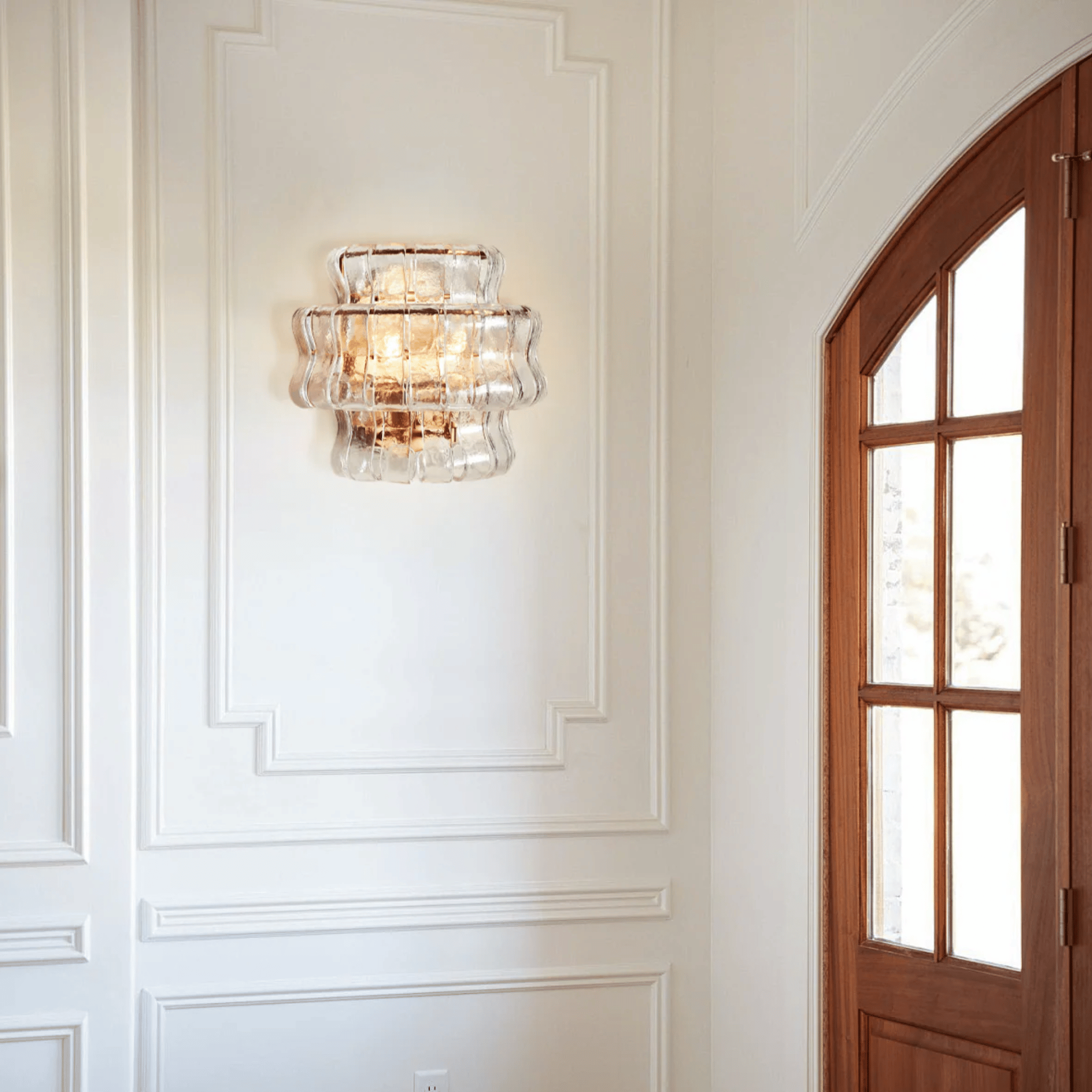 Vågla Dimmable Clear Glass Wall Sconce — 4 Finishes, Light Fixtures, Sculptural