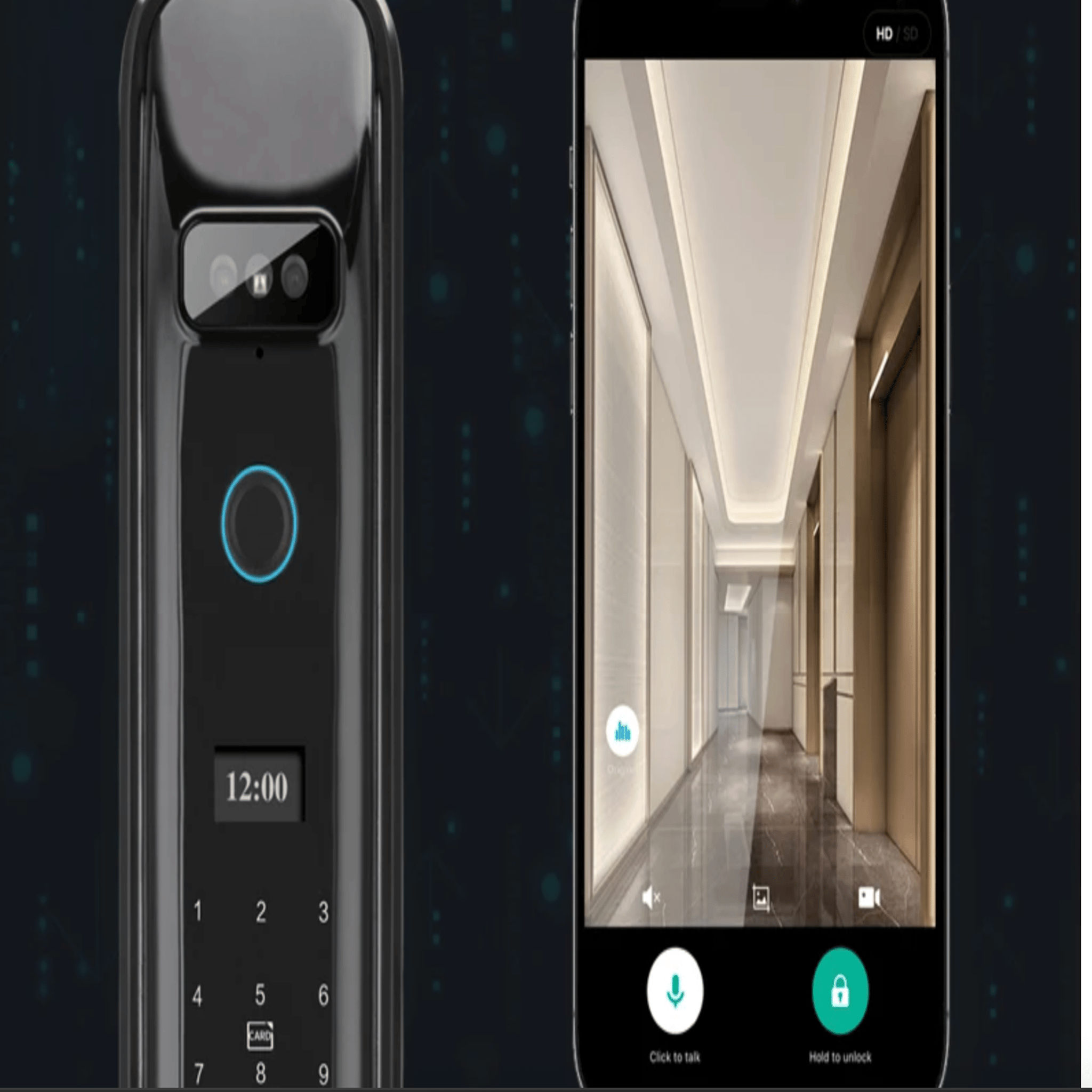 Smart Biometric Door Lock with 3D Face Recognition, Deadbolts, Vaktir