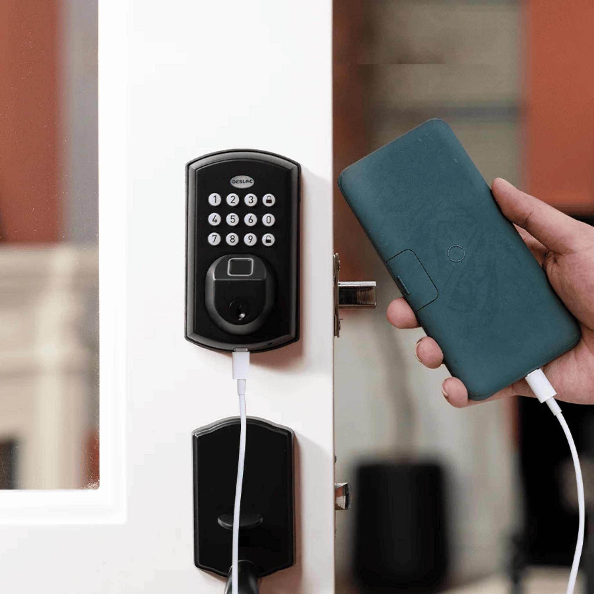 Keyless Smart Door Lock Handle Set with Fingerprint, Deadbolts, Vaktra Entry