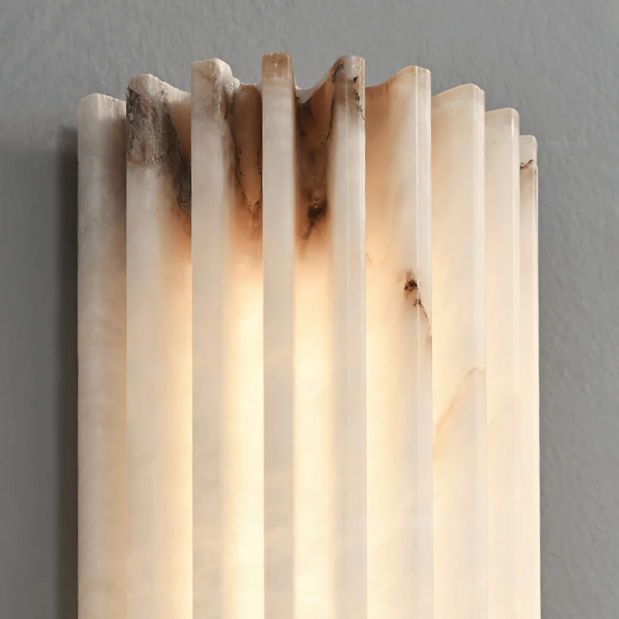 Vetra Spanish Marble Wall Lamp Ambient Lighting, Light Fixtures, Fluted Hand-Carved