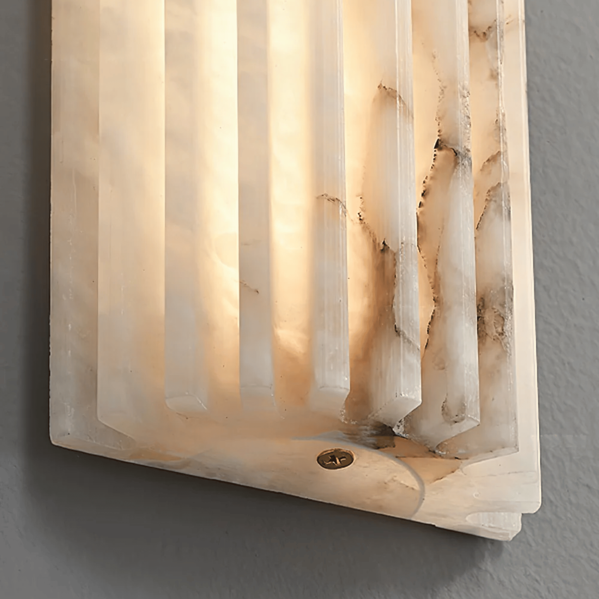 Vetra Spanish Marble Wall Lamp Ambient Lighting, Light Fixtures, Fluted Hand-Carved