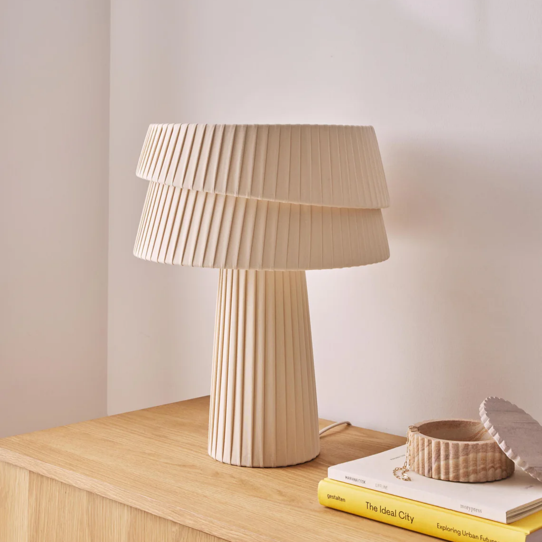 Knitted Linen Table Lamp Warm Nordic Ambient Glow, Lamps, Vevla Textured