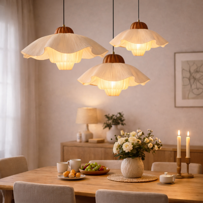 Translation missing: nl.Blomst Fabric Petal Pendant Light for Nordic Homes, Ceiling Fixtures, Cream