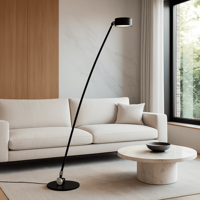 Translation missing: nl.Bøyve Minimalist Arc Floor Lamp with Tricolor LED, 63’’, Lamps, Matte Black
