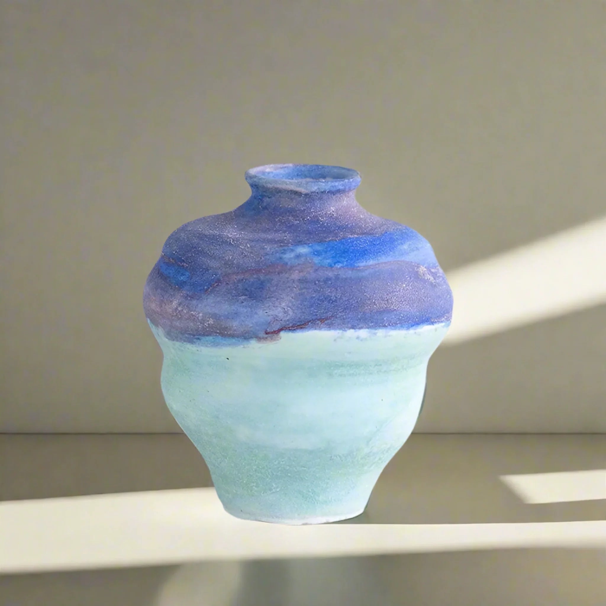 Dyvna Blue Gradient Ceramic Vase for Modern Decor, Skyline, Vases, Home