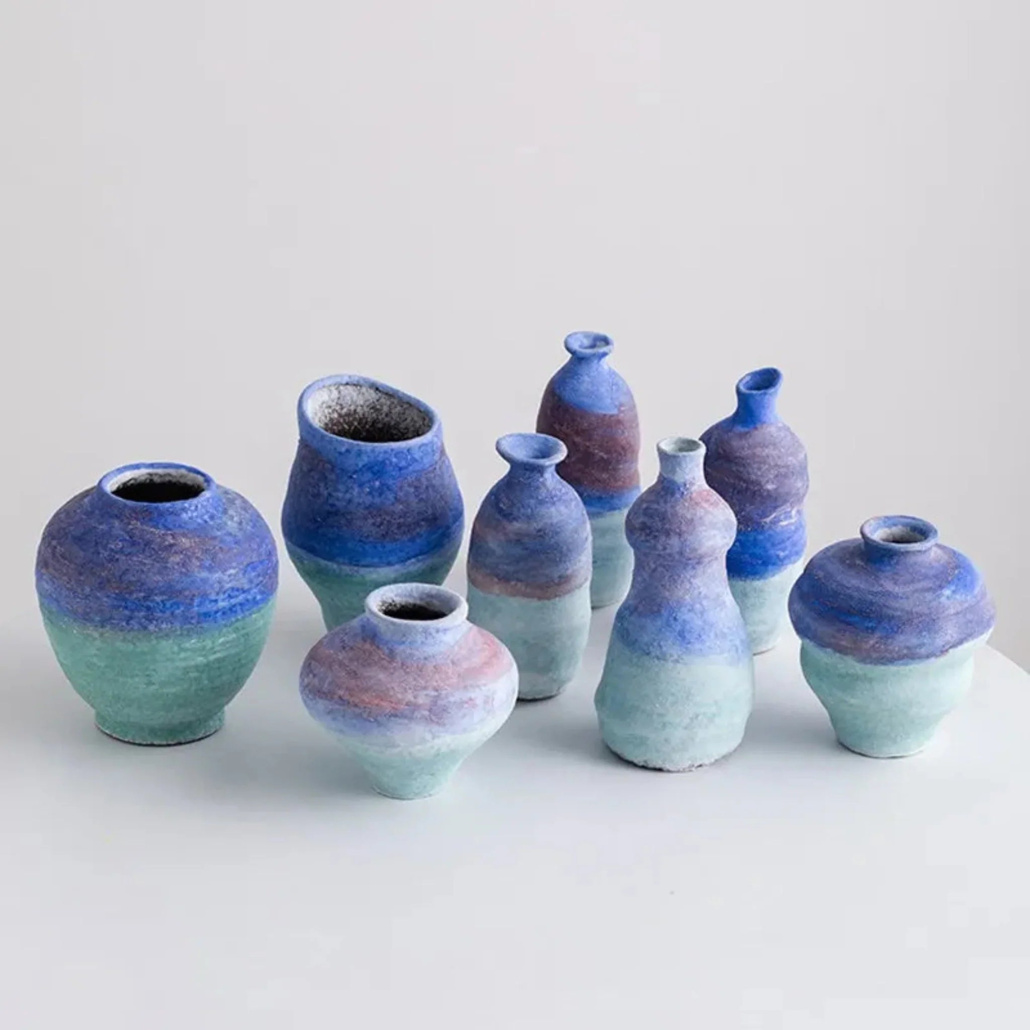 Dyvna Blue Gradient Ceramic Vase for Modern Decor, Vases, Home