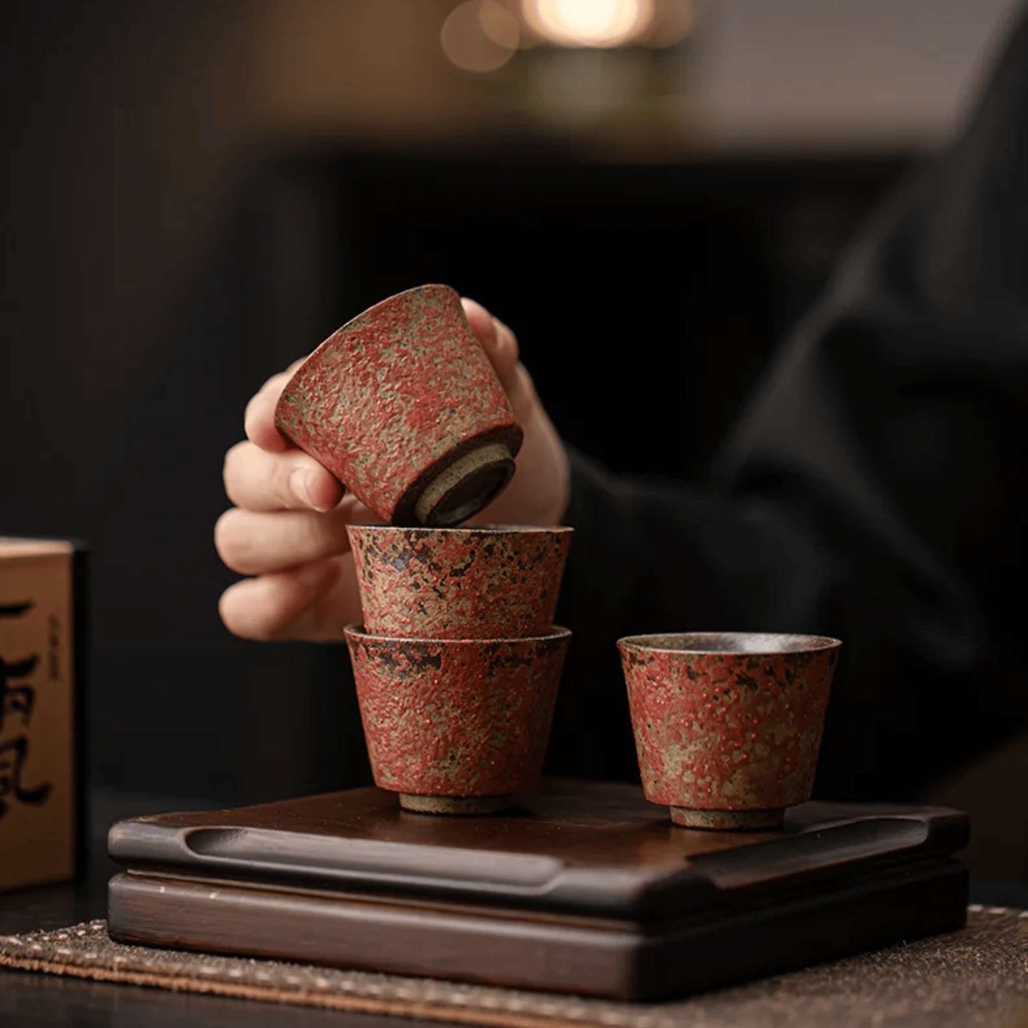 Elda Jianzhan Ceramic Teacup Set Kiln-Change 6pc, Drinkware Sets